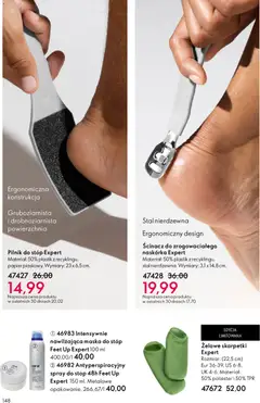 Pogląd oferty "Oriflame Katalog 2 2026" - ważna od 21.01.2026 | Strona: 148 | Produkty: Skarpetki, Maska, Spray do stóp