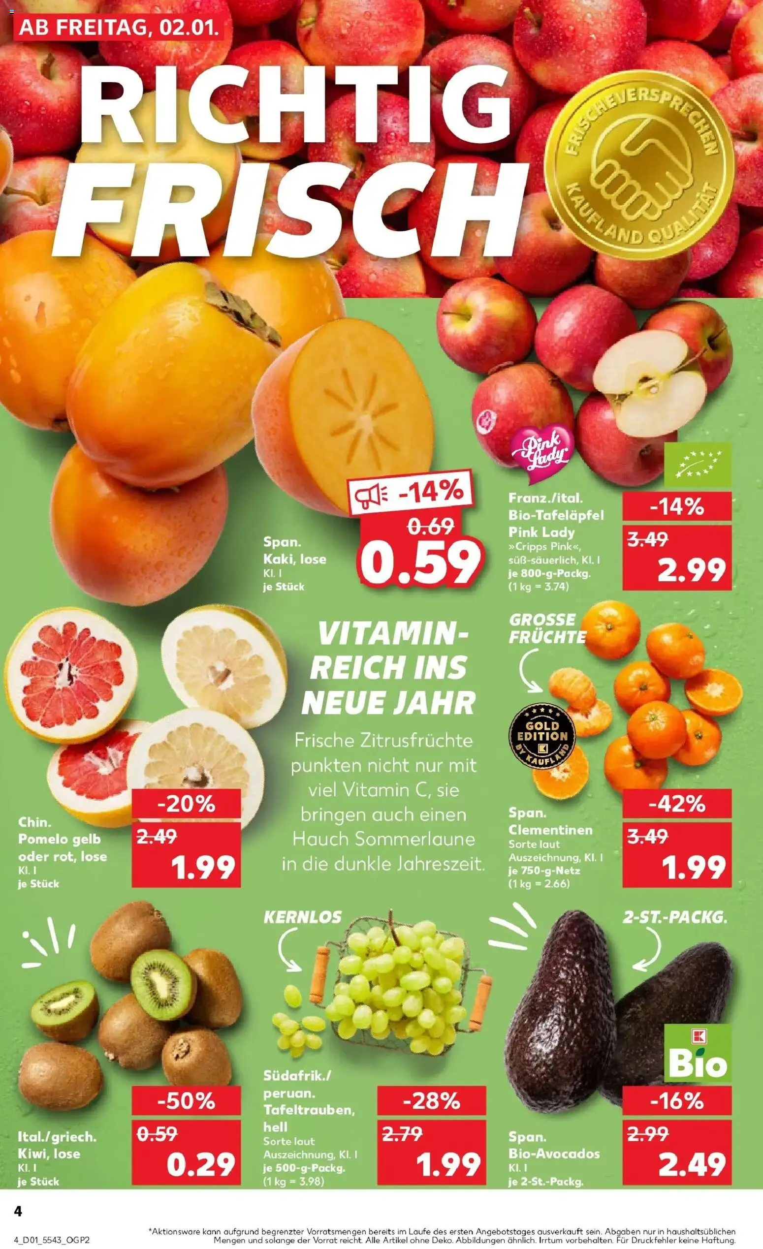 Kaufland prospekt Velbert	 – gültig ab 02.01.2026 | Seite: 4 | Produkte: Avocado