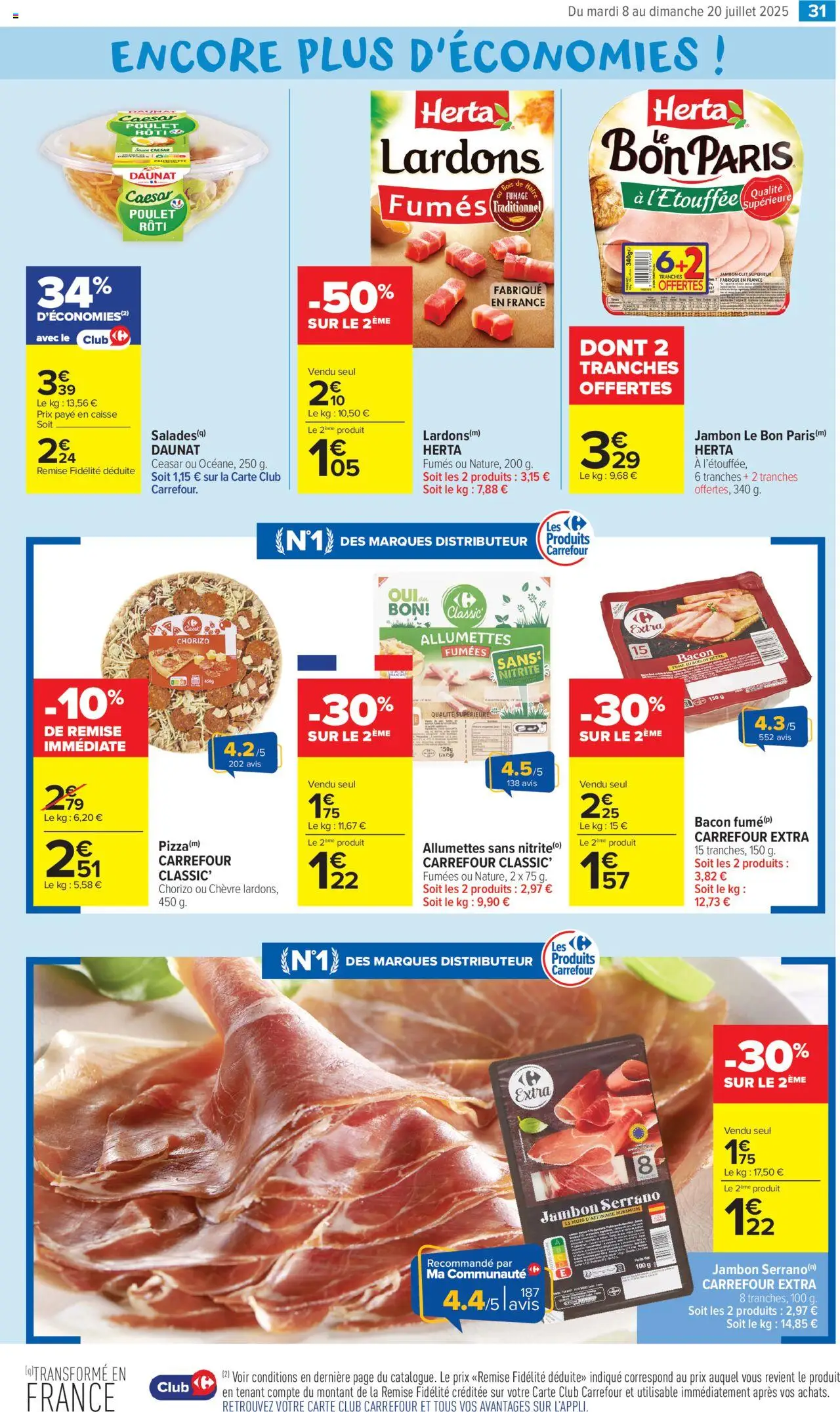  | Page: 35 | Produits: Chorizo, Jambon serrano, Jambon, Pizza
