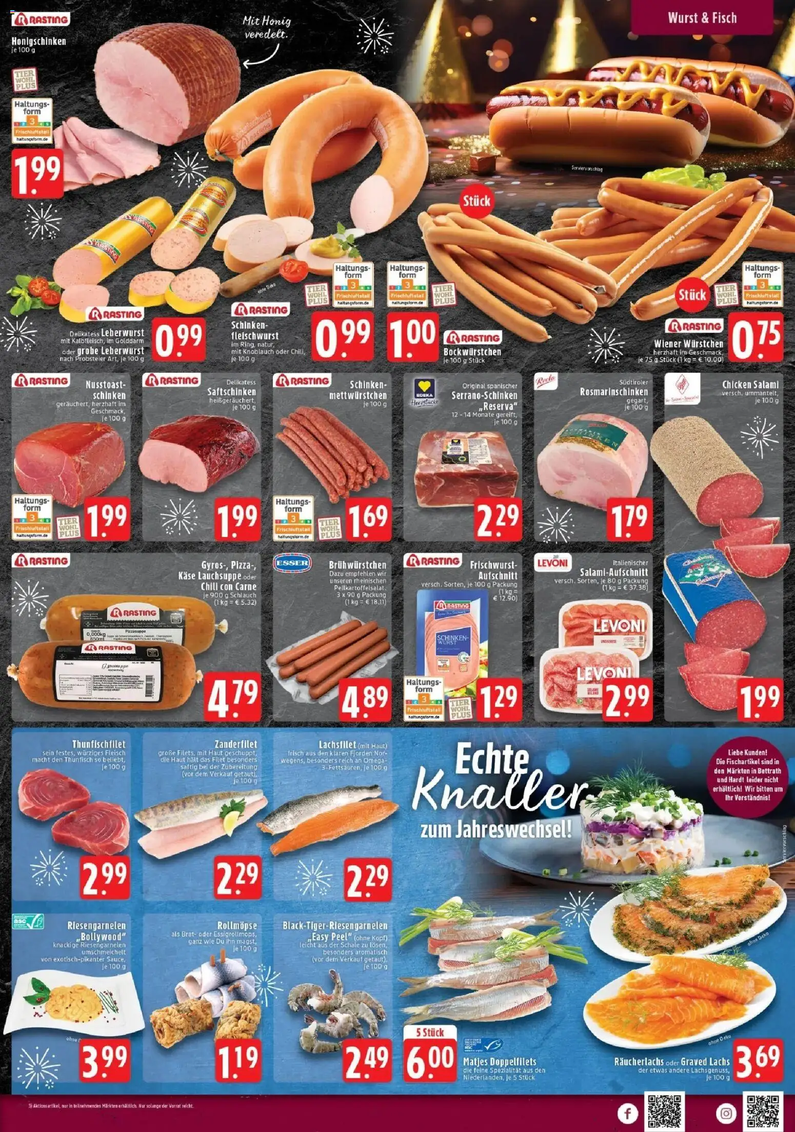 Edeka prospekt Mönchengladbach-Bettrath	 – gültig ab 28.12.2025 | Seite: 3 | Produkte: Wiener wurstchen, Fisch, Knoblauch, Schinken
