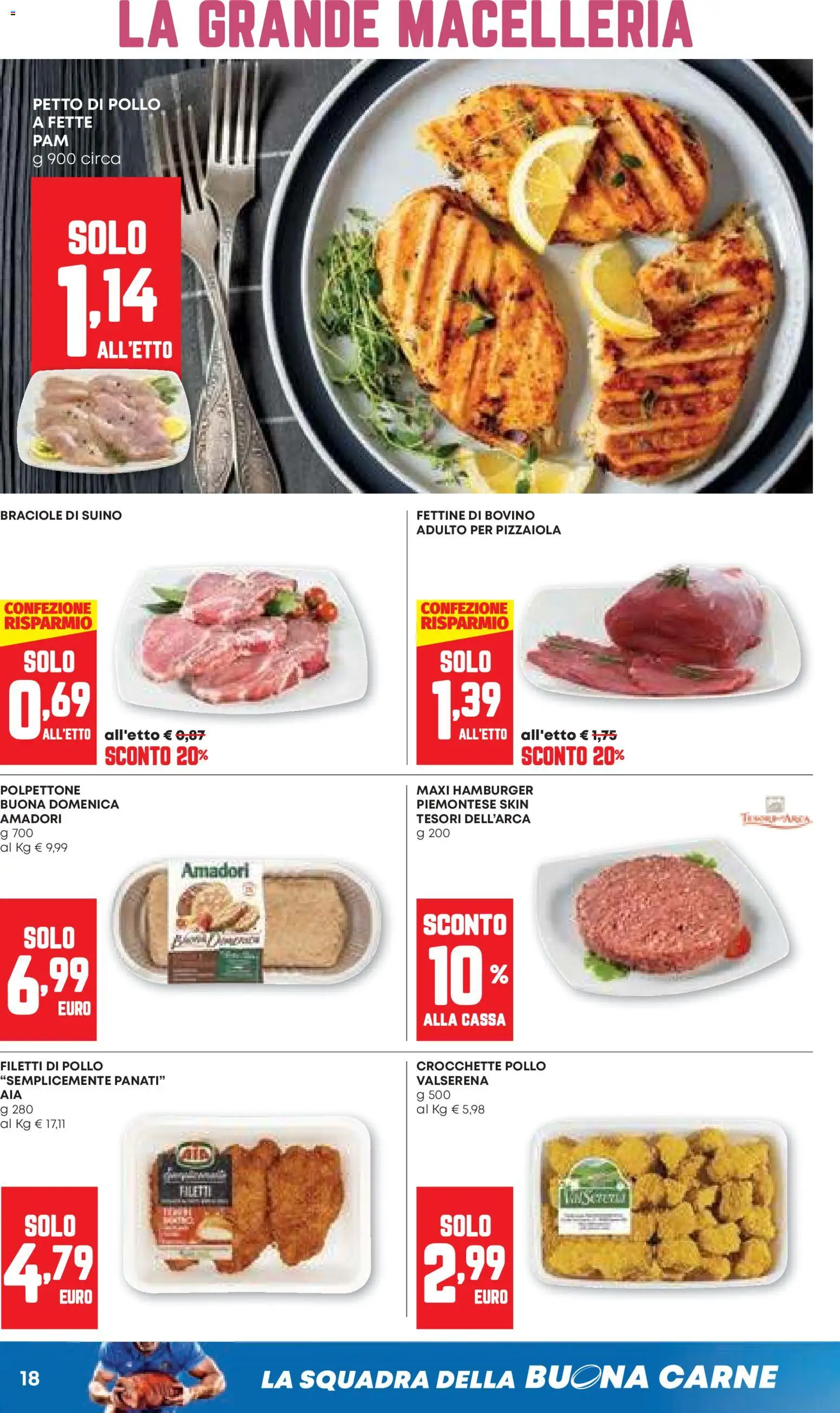 Volantino PAM del 20.11.2025 | Pagina: 18 | Prodotti: Bovino, Petto di Pollo, Suino, Hamburger