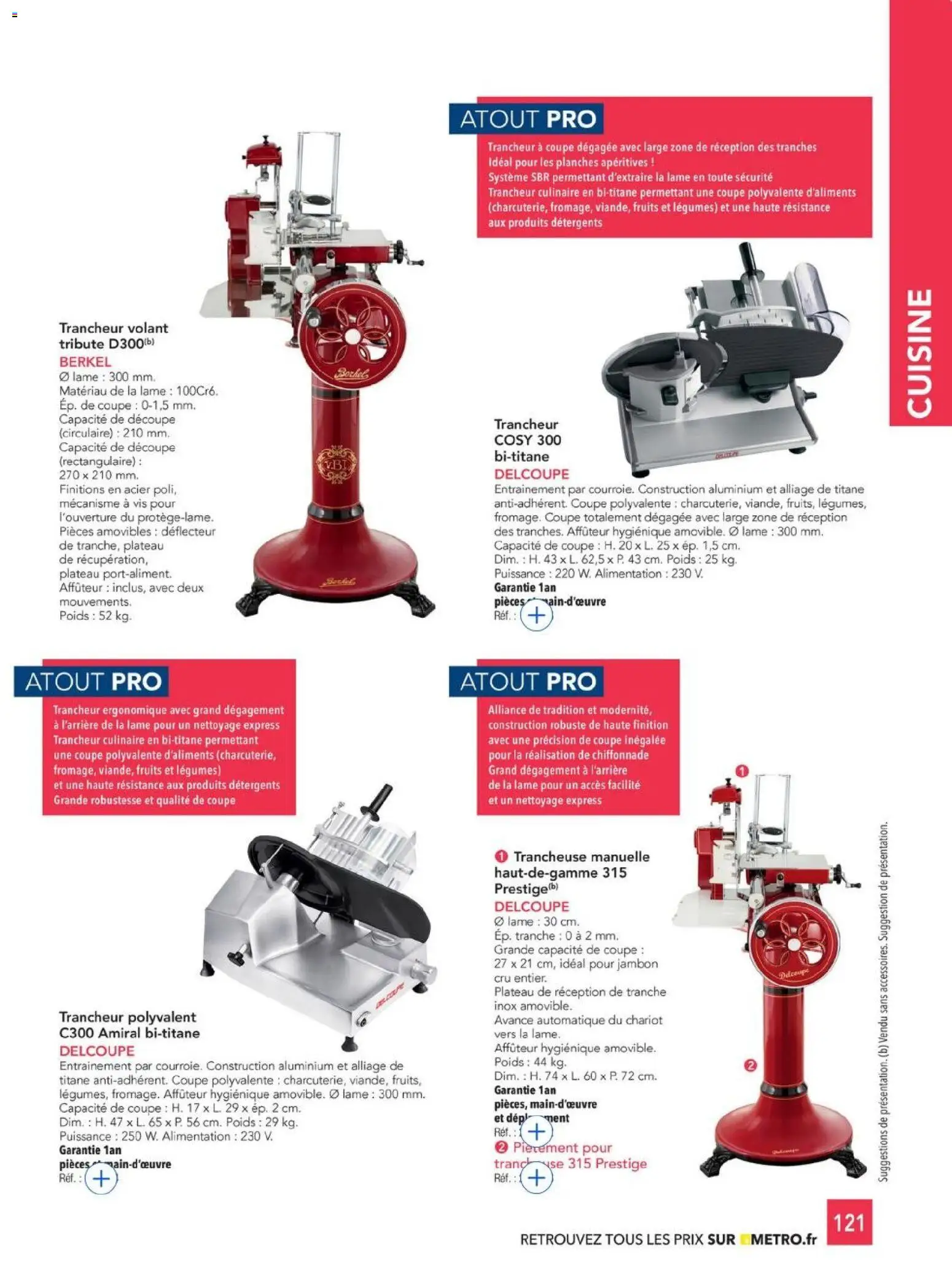 {H1} | Page: 121 | Produits: Plateau, Trancheuse, Alliance, Jambon