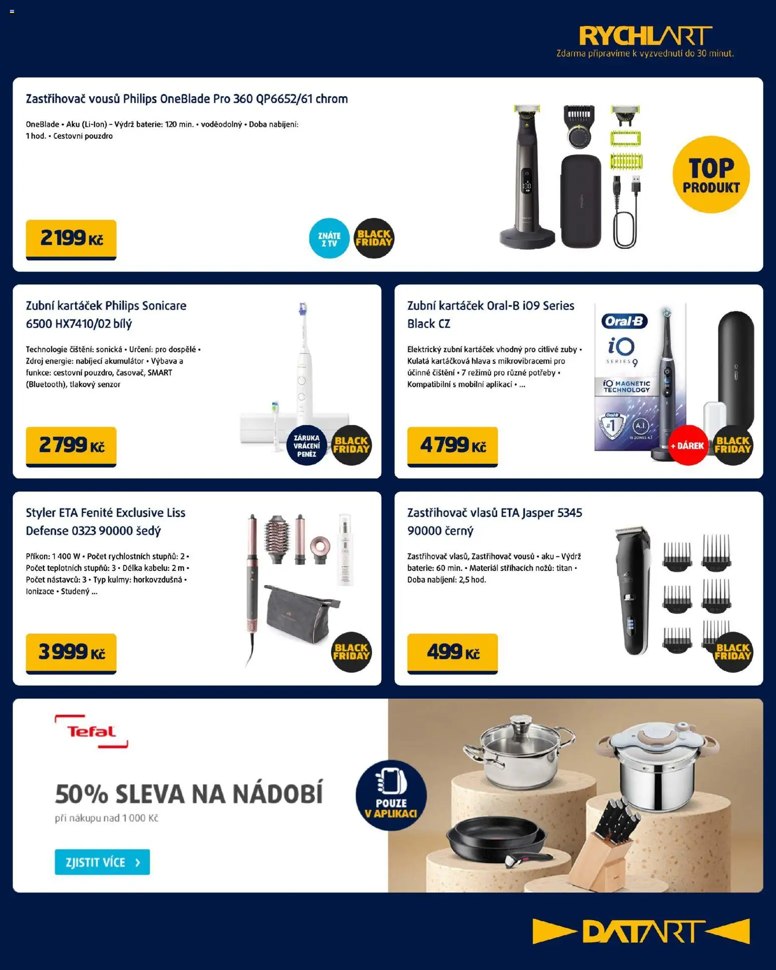 Datart Black Friday od 10.11.2025 | Strana: 11 | Produkty: Zastřihovač vlasů, Elektrický zubní kartáček, Philips oneblade, Baterie