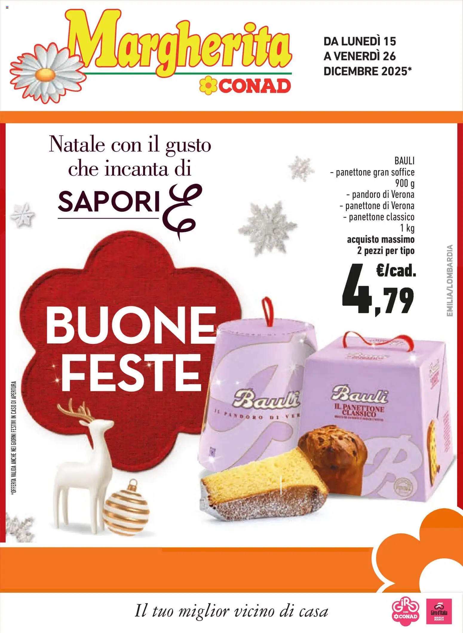 Volantino Conad del 15.12.2025 | Pagina: 1 | Prodotti: Pandoro, Panettone