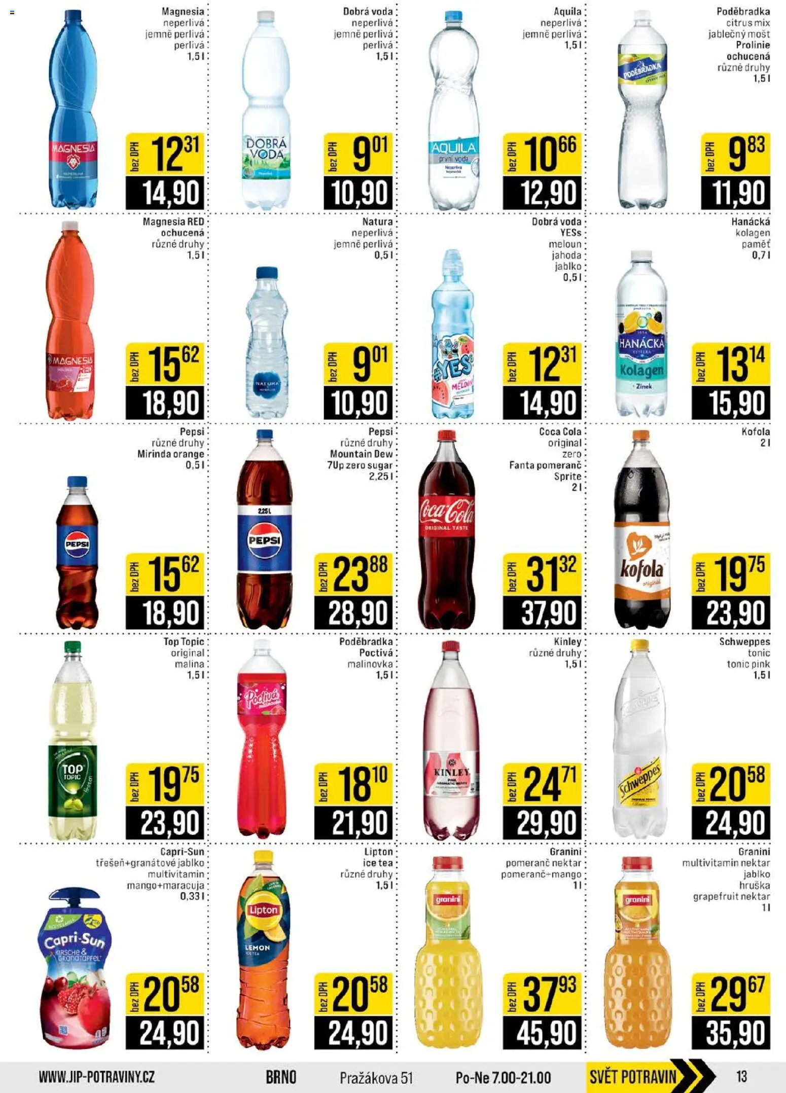 Jip leták - Cash & Carry od 14.01.2026 | Strana: 13 | Produkty: Dobrá voda, Voda, Granini, Prolinie