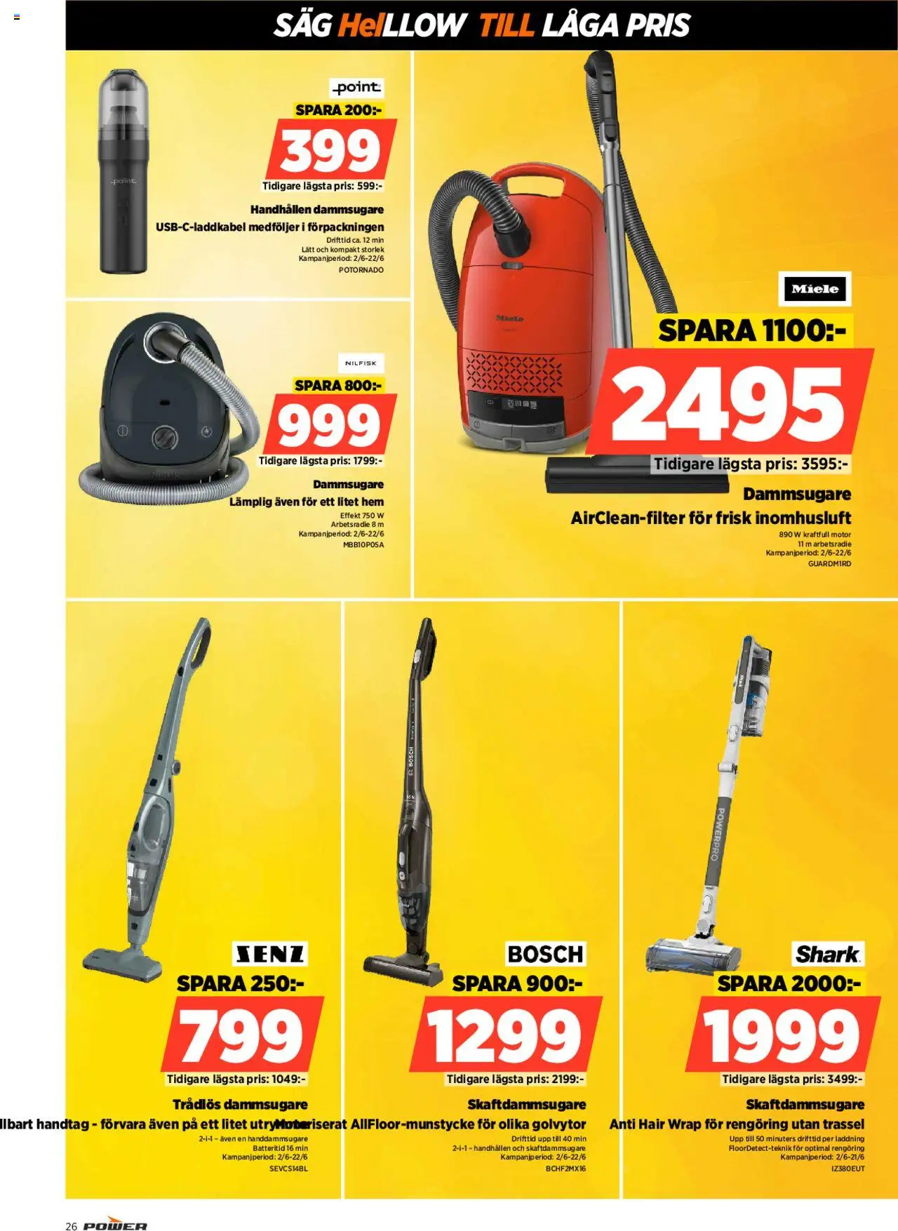 Power reklamblad aktuell från 16.06.2025 | Sida: 26 | Produkter: Dammsugare, Såg, Skaftdammsugare