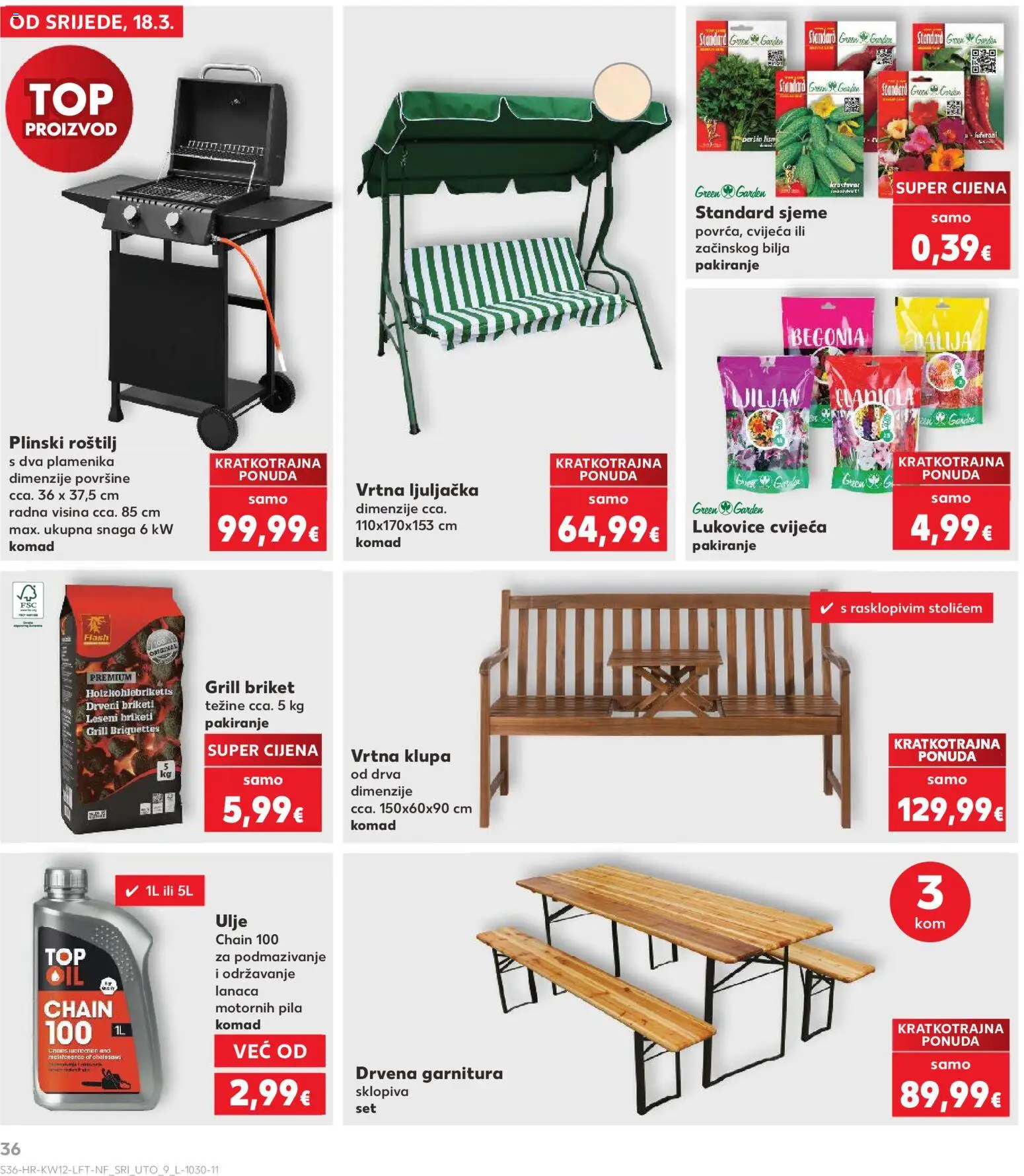 Kaufland katalog | vrijedi od 18.03.2026 | Stranica: 36 | Proizvodi: Ljuljačka, Grill briket, Pila, Briketi