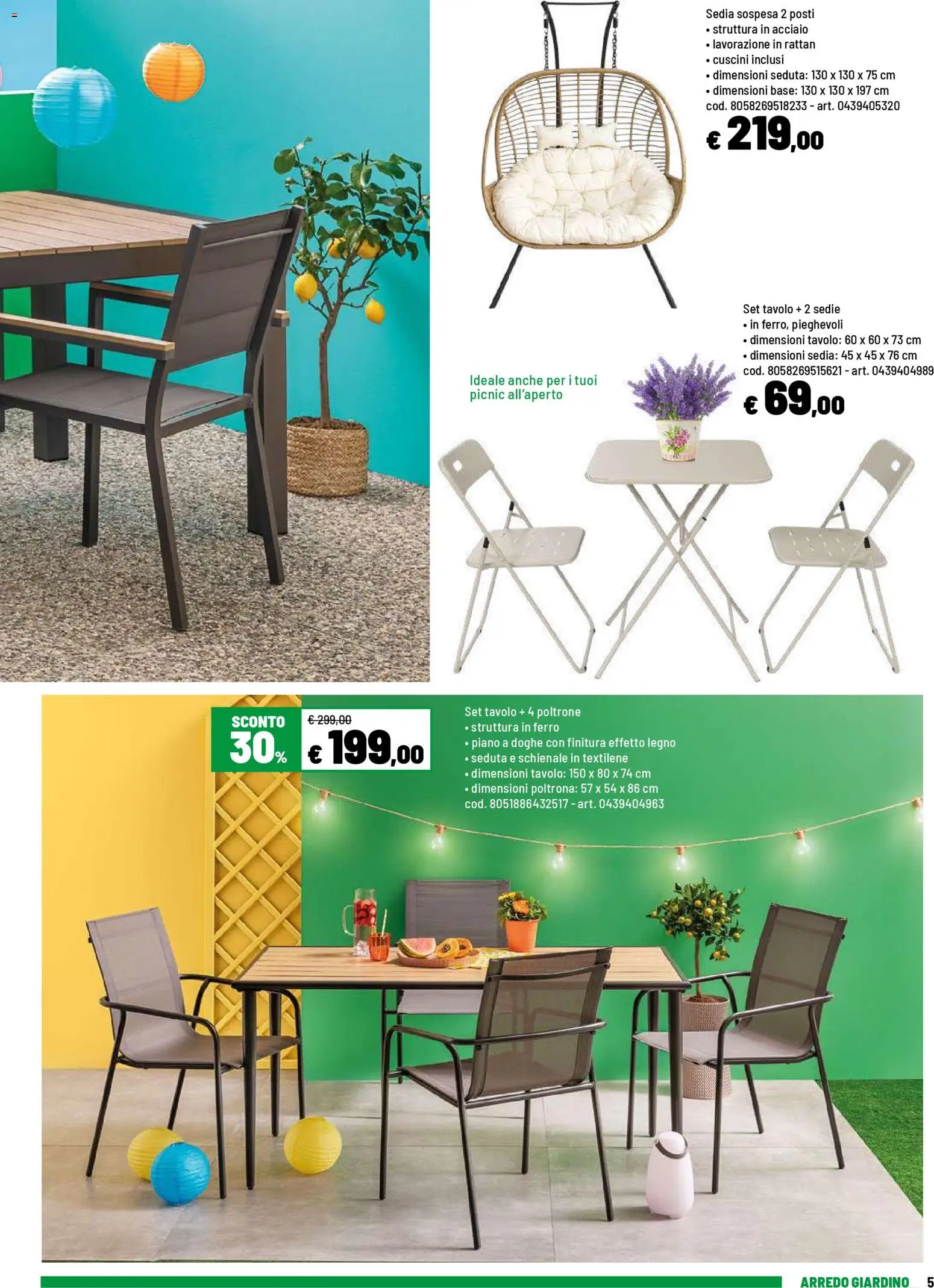 Volantino Iper del 20.04.2026 | Pagina: 5 | Prodotti: Poltrona, Tavolo, Sedia