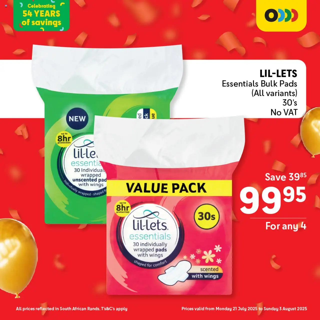 Makro Birthday Price-Drop Personal Care │ valid from 21.07.2025 | Page: 6 | Products: Pads