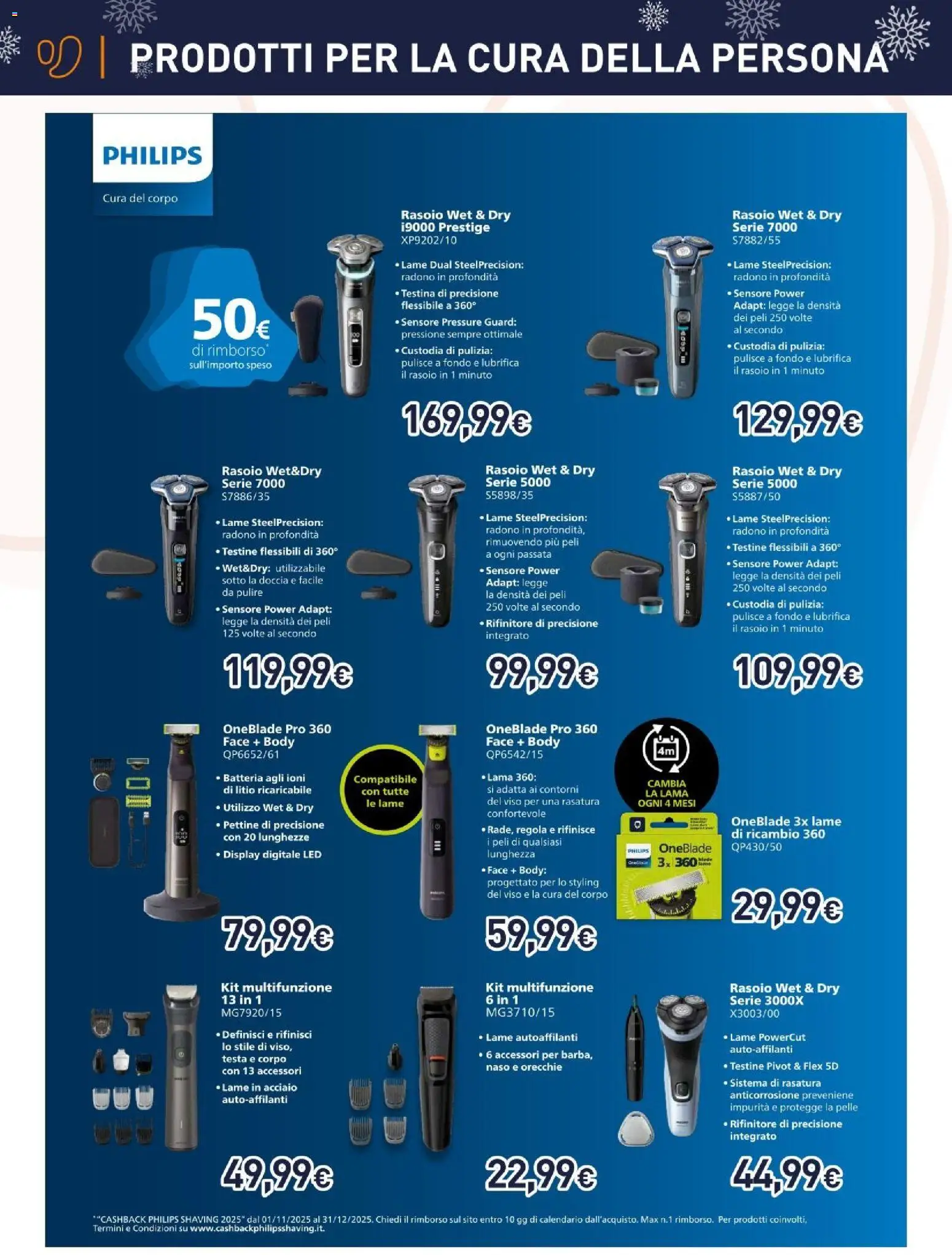 Volantino Unieuro del 06.12.2025 | Pagina: 18 | Prodotti: Pettine, Rasoio, Batteria, Doccia