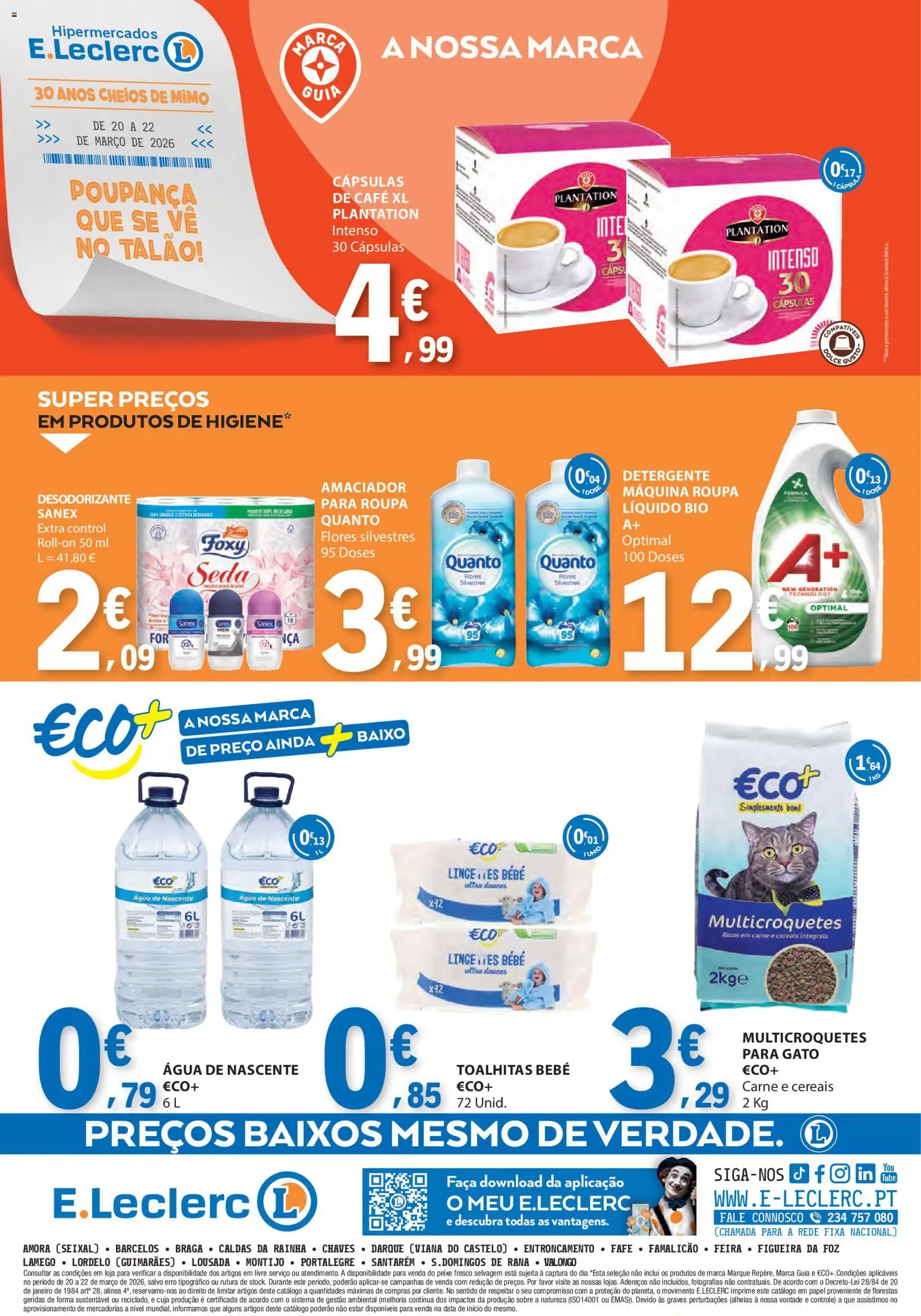 E.Leclerc Catálogo Fim de Semana │ válido de 20.03.2026 | Página: 4 | Produtos: Flores, Café, Carne, Dolce gusto