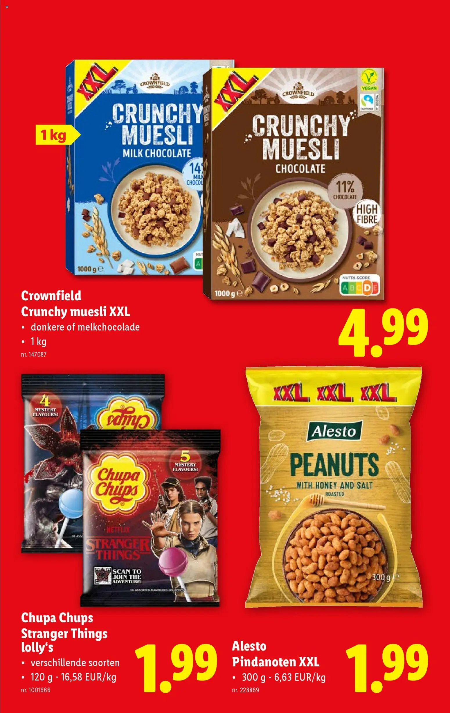 {H1} | Pagina: 23 | Producten: Pindanoten, Muesli