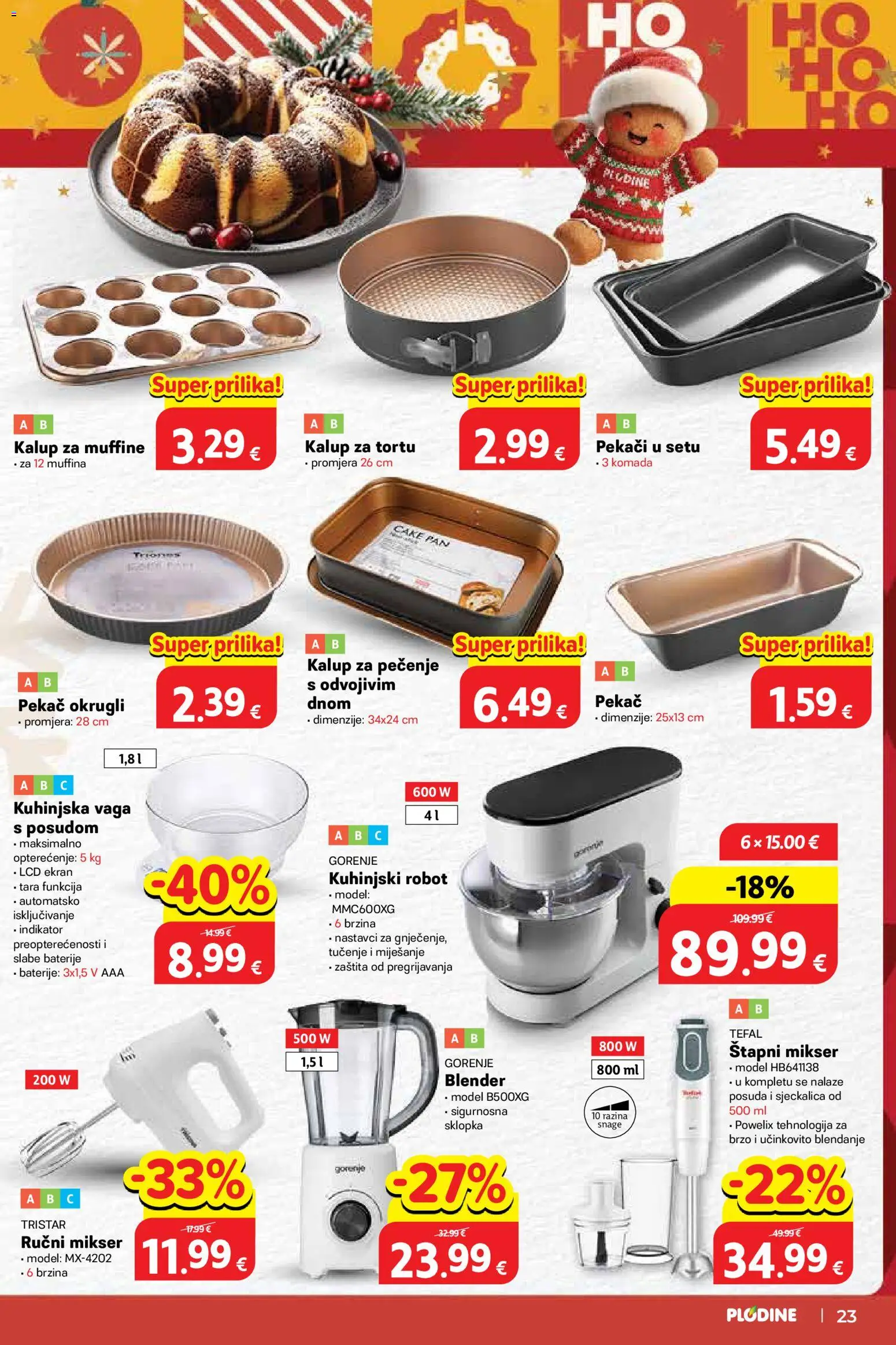 Plodine katalog | vrijedi od 17.12.2025 | Stranica: 23 | Proizvodi: Mikser, Kuhinjska vaga, Baterije, Pan