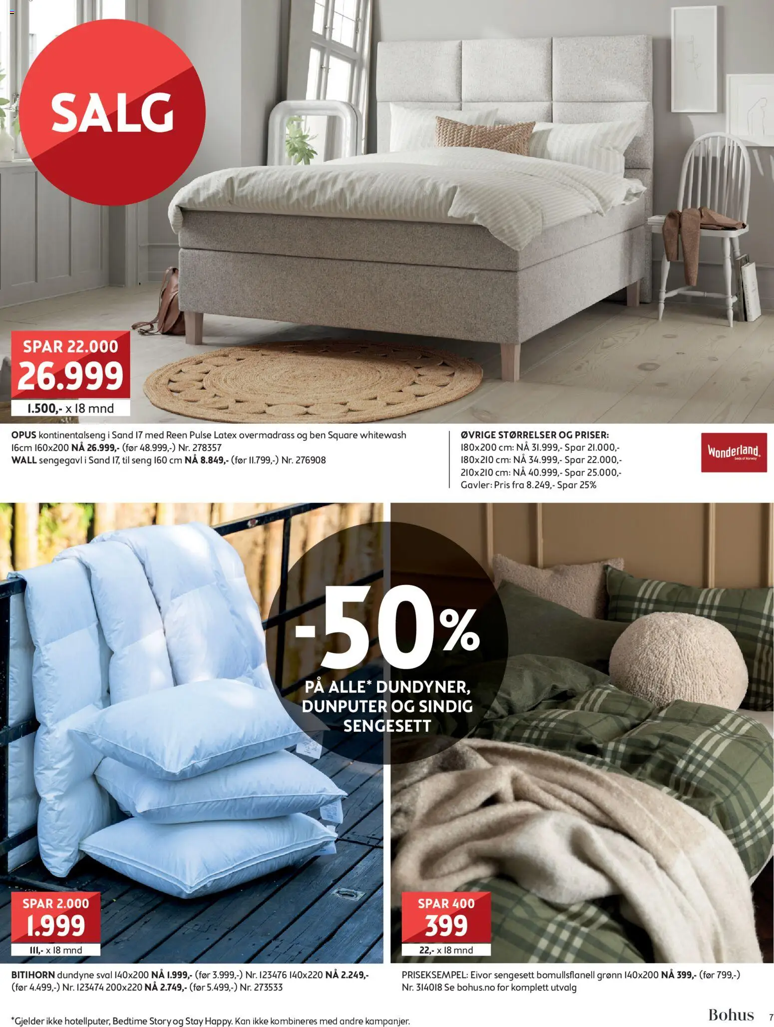 {H1} | Side: 7 | Produkter: Overmadrass, Kontinentalseng, Seng, Sengegavl