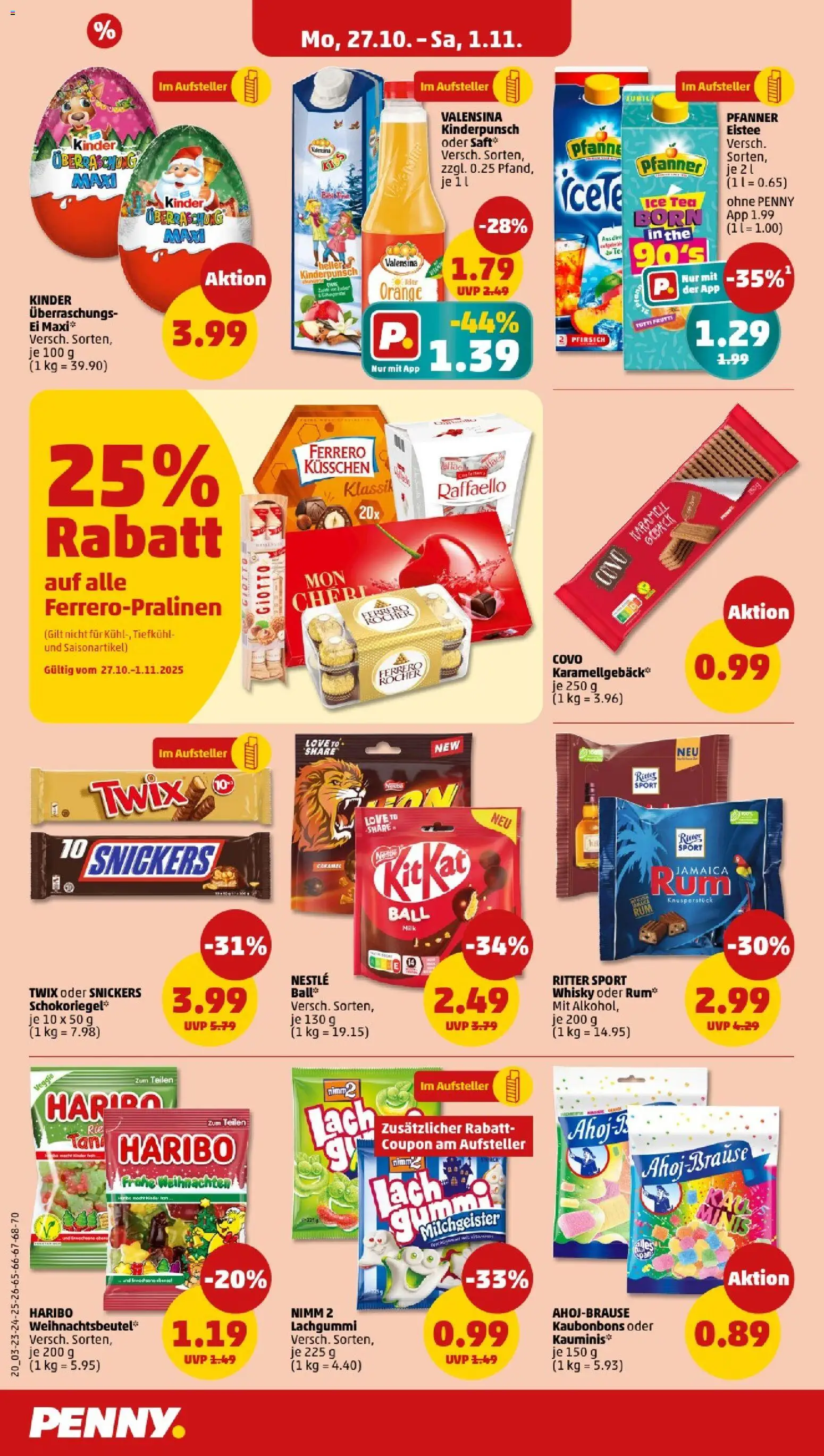 Penny - Hamburg  – gültig ab 27.10.2025 | Seite: 22 | Produkte: Raffaello, Haribo, Ritter sport, Twix