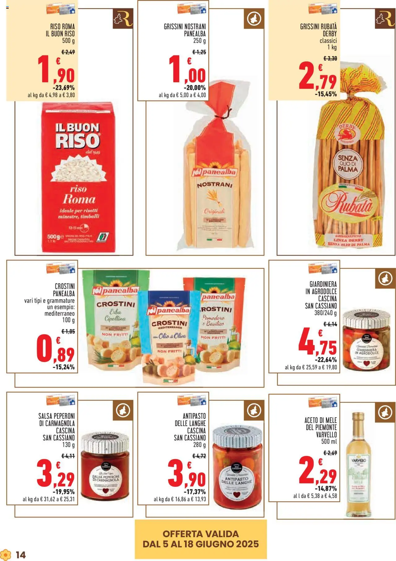 Volantino Conad del 05.06.2025 | Pagina: 14 | Prodotti: Mele, Peperoni, Crostini, Aceto
