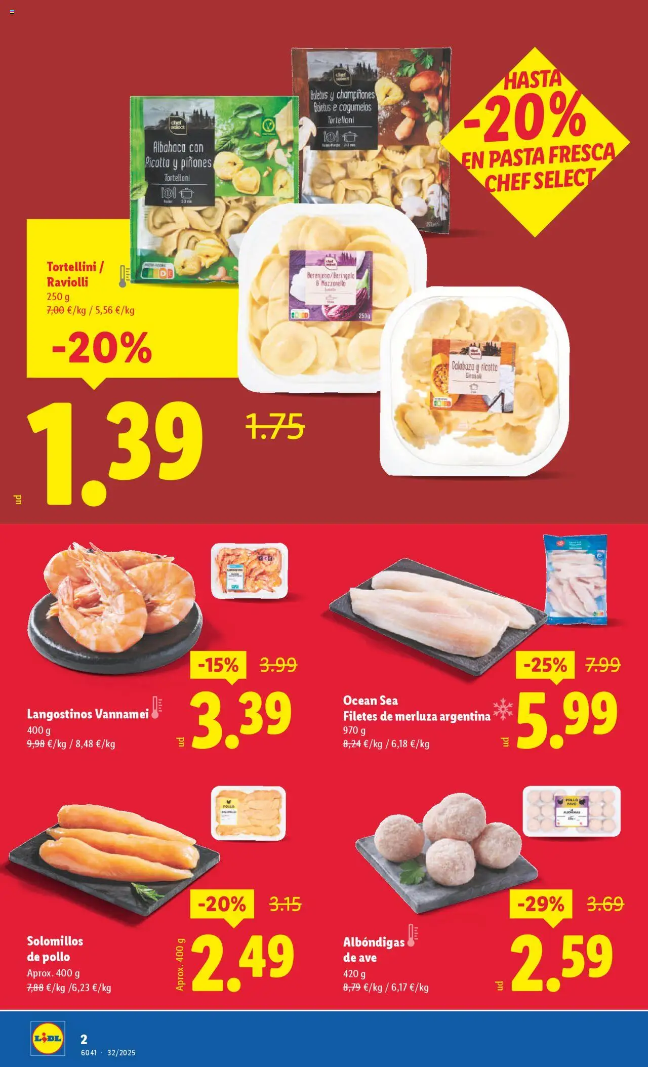 Lidl folleto │ válido desde el 04.08.2025 | Página: 2 | Productos: Πράσινο τσάι, Pasta, Filetes de merluza