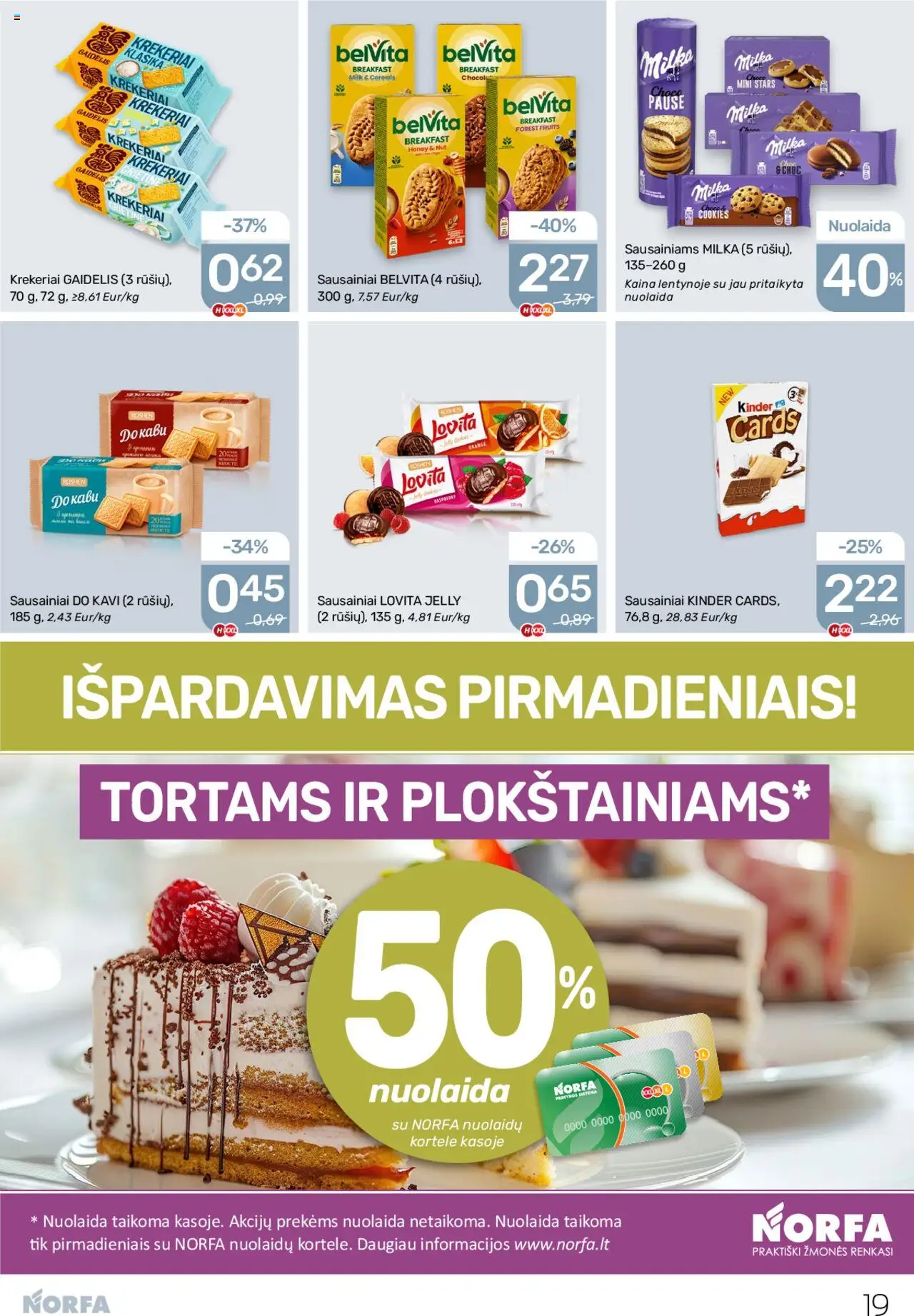 NORFA akcijos nuo 16.10.2025 | Puslapis: 19 | Prekių: Sausainiai, Grietinė