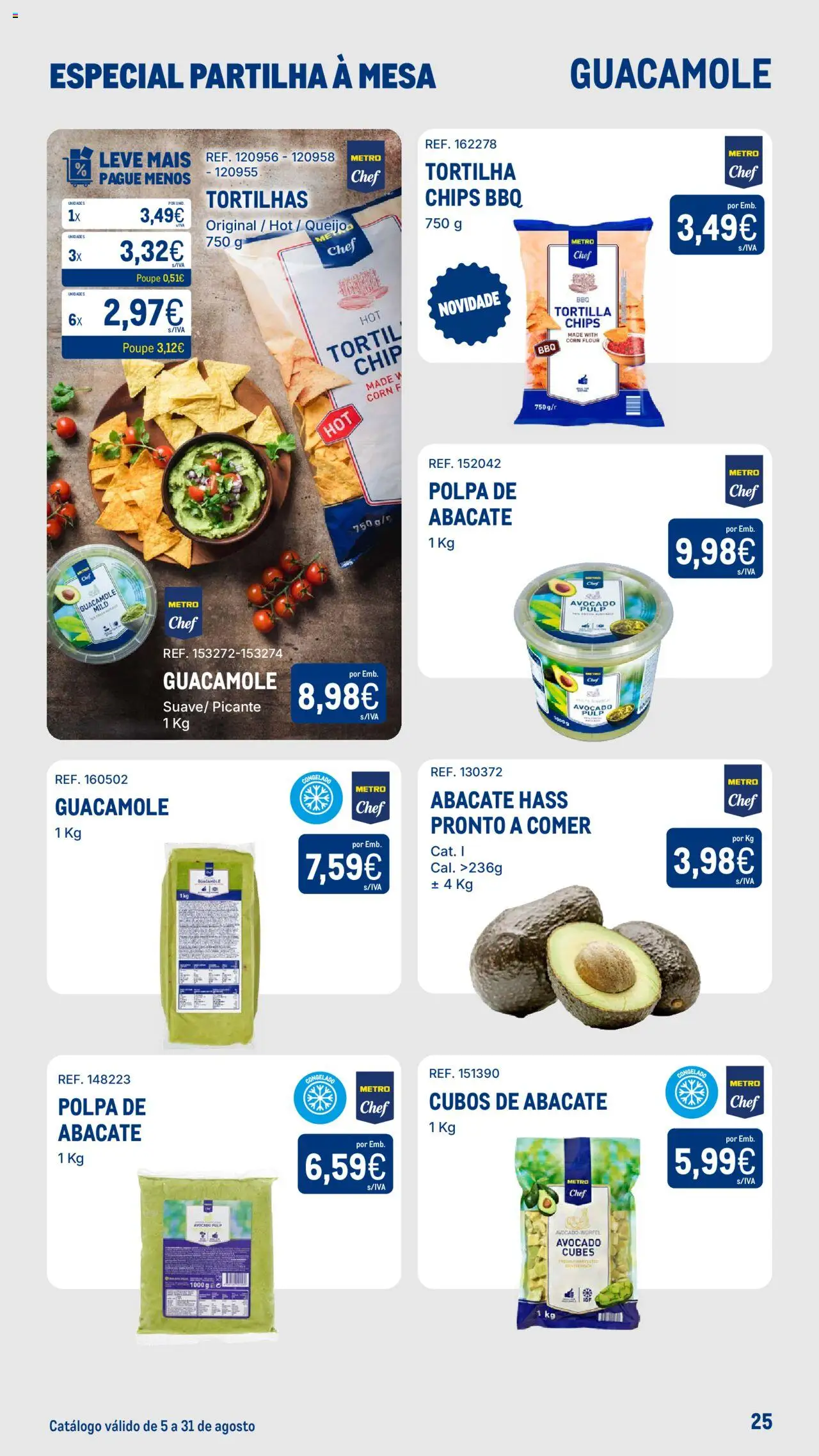 Makro - Especial Partilha à Mesa │ válido de 05.08.2025 | Página: 25 | Produtos: Mesa, Queijo, Abacate