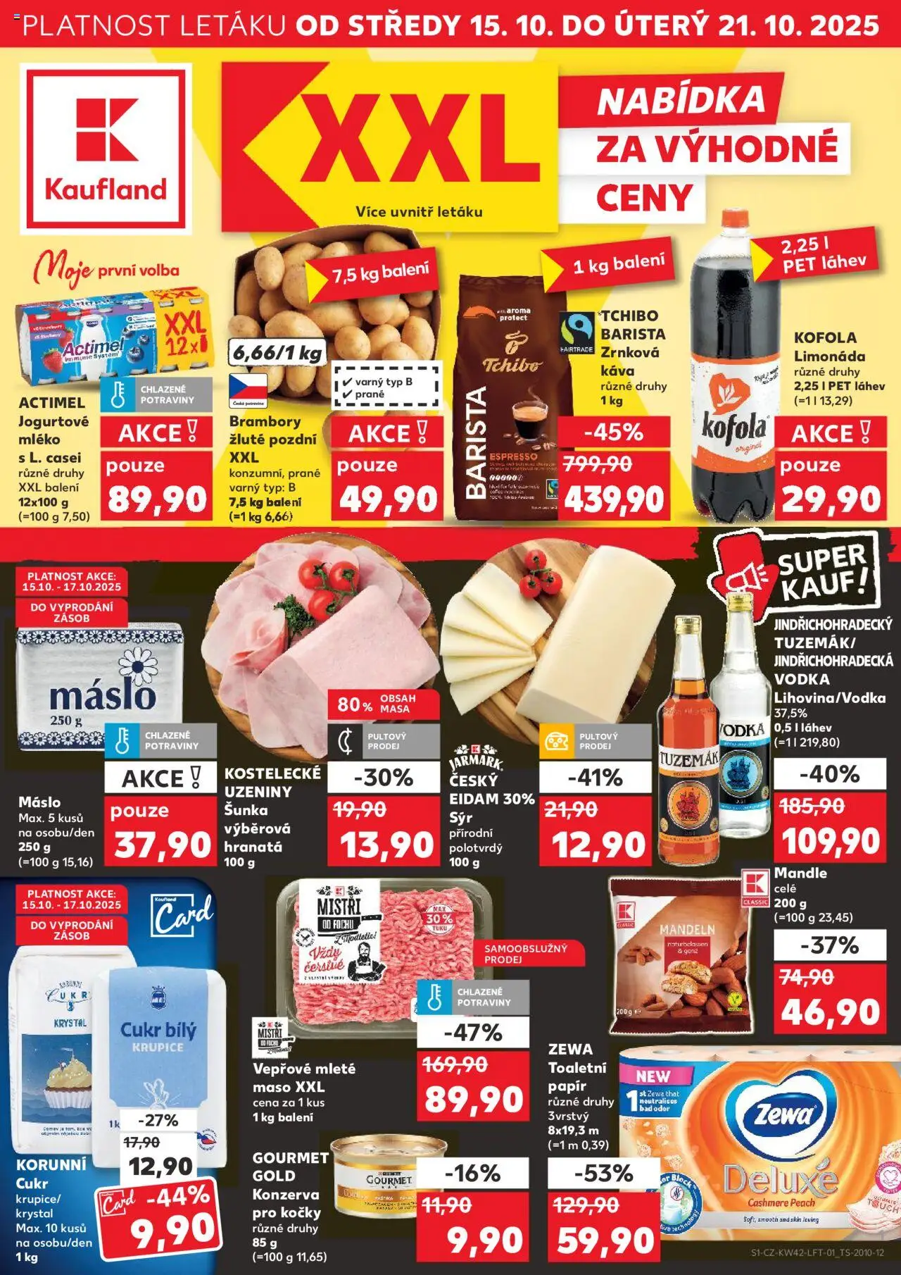 Kaufland leták - Praha 8 od 15.10.2025 | Strana: 1 | Produkty: Eidam, Mleté maso, Maso, Tuzemák