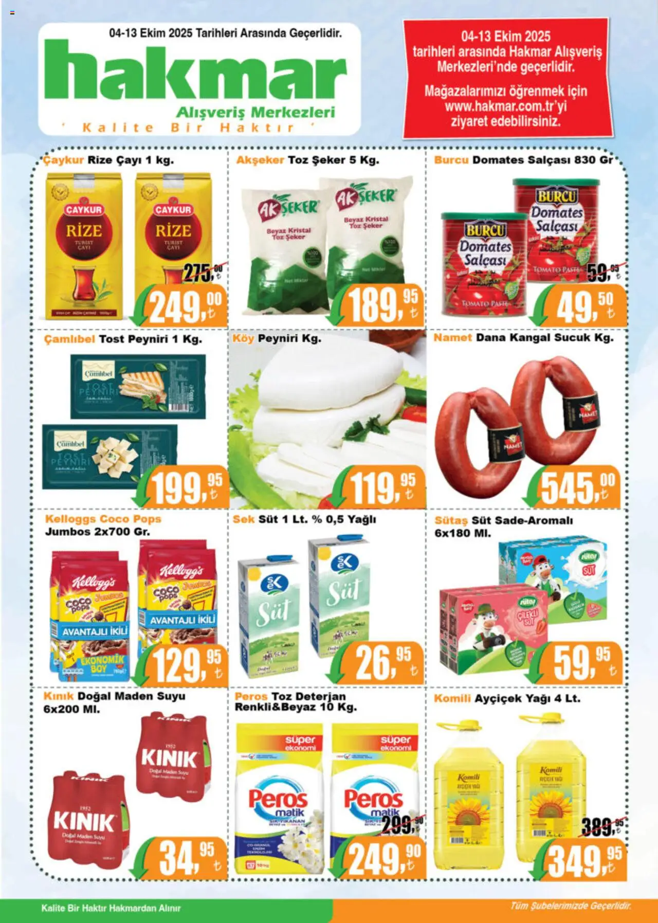 Hakmar Katalog - 04.10.2025 tarihinden itibaren geçerlidir | Sayfa: 8 | Ürünler: Deterjan, Domates, Şeker, Sucuk