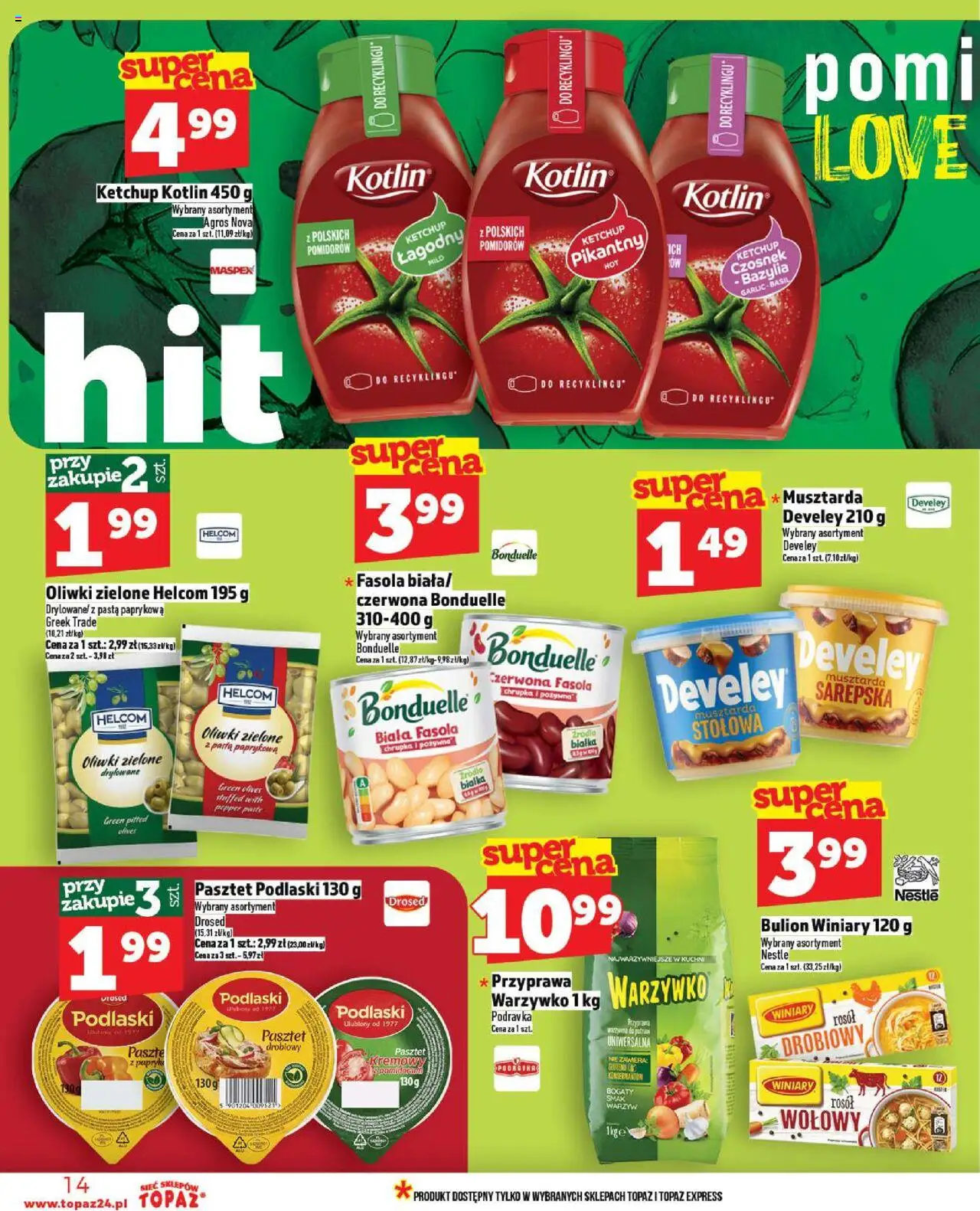 Topaz Gazetka - Ceny małe na stałe od 02.10.2025 | Strona: 14 | Produkty: Ketchup, Papryka, Bazylia, Musztarda