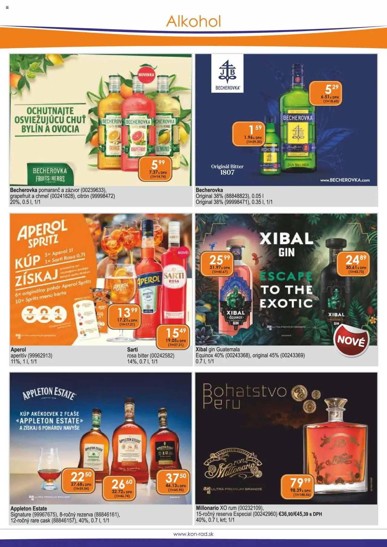 KON - RAD leták │ platný od 01.09.2025 | Strana: 9 | Produkty: Becherovka, Aperitív, Grapefruit, Alkohol
