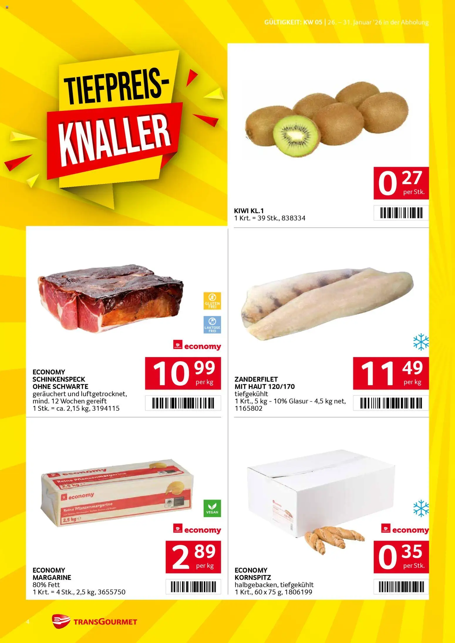 Transgourmet Flugblatt gültig ab 26.01.2026 | Seite: 4 | Produkte: Kiwi