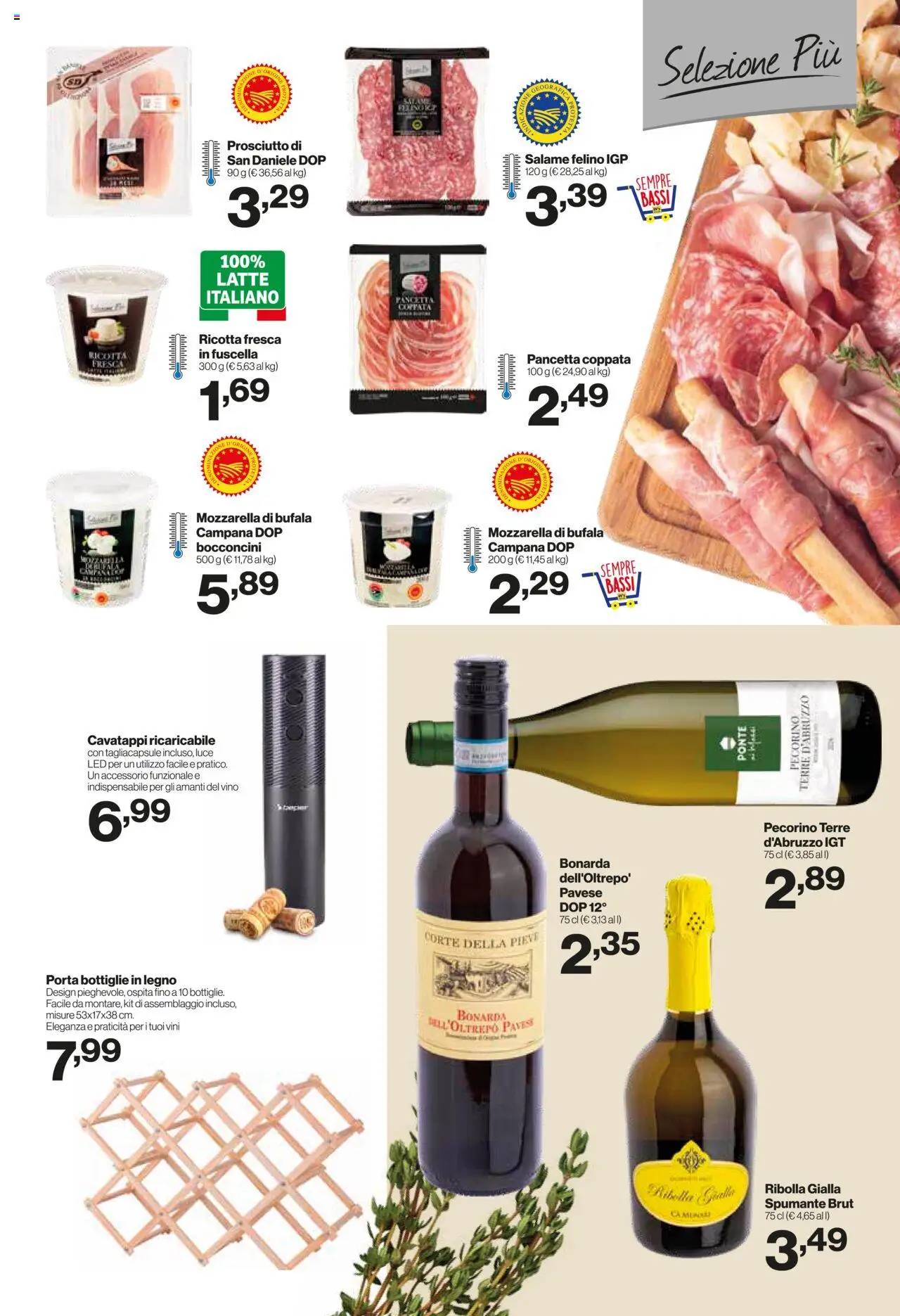 Volantino IN's del 24.09.2025 | Pagina: 3 | Prodotti: Cavatappi, Mozzarella, Vino, Pecorino