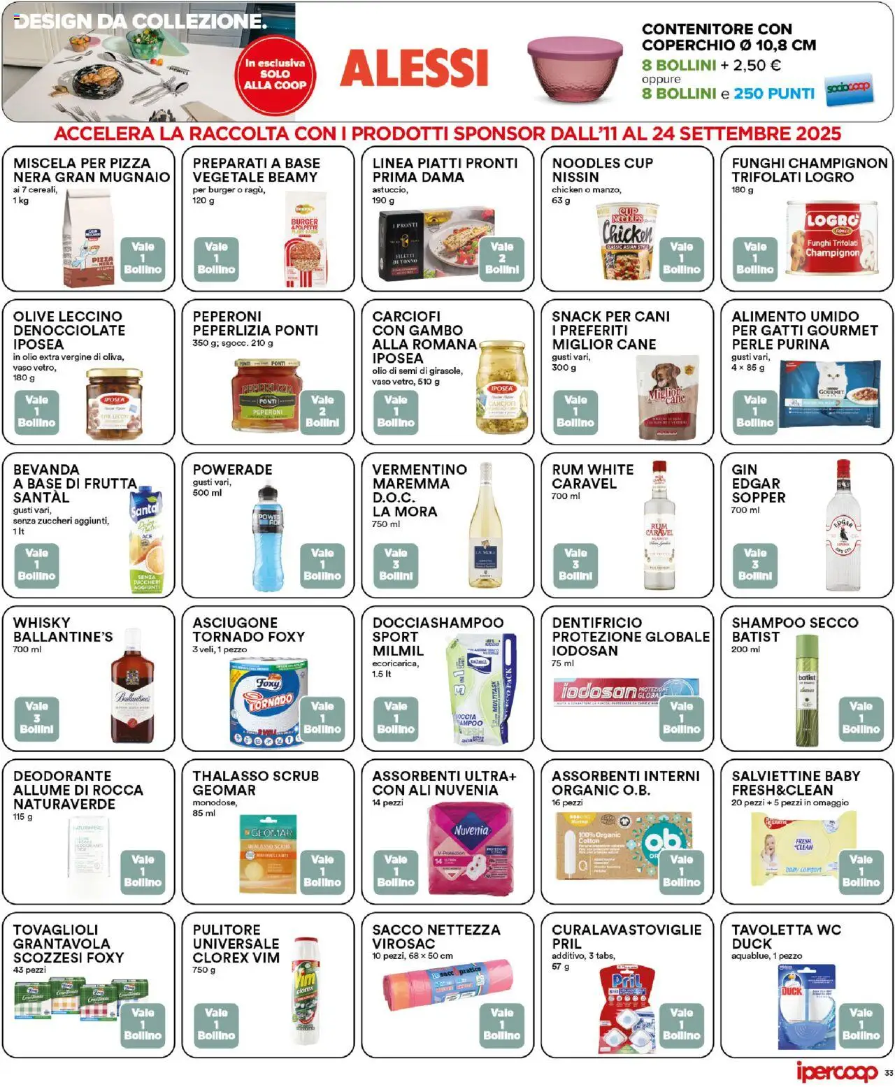 Volantino Ipercoop del 11.09.2025 | Pagina: 33 | Prodotti: Deodorante, Pizza, Olio, Tonno