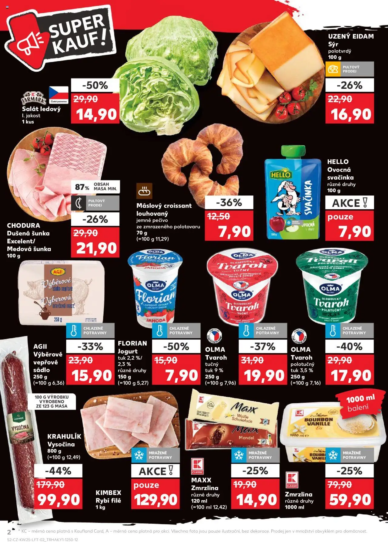 Kaufland leták od 18.06.2025 | Strana: 2 | Produkty: Sýr, Tvaroh, Zmrzlina, File