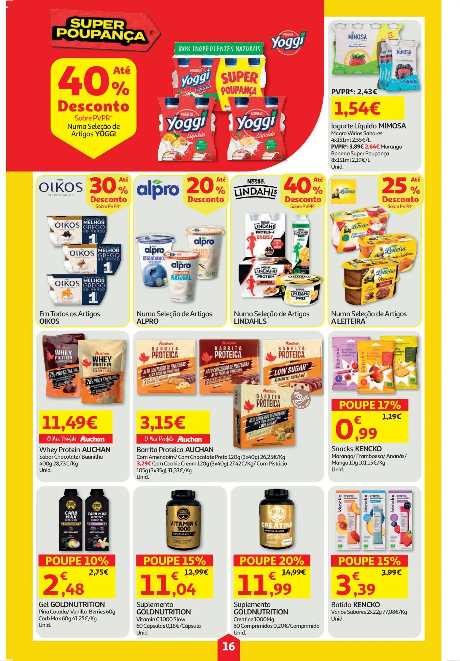 Auchan folheto │ válido de 06.11.2025 | Página: 16 | Produtos: Iogurte, Nestlé, Chocolate, Mirtilos