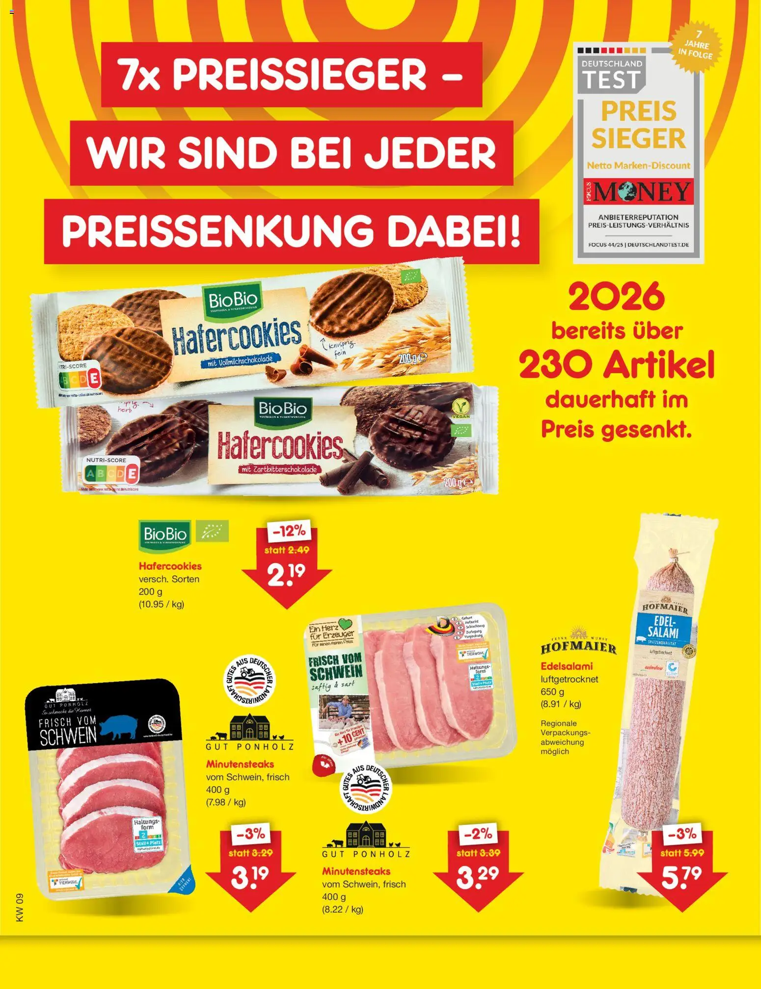 Netto Marken-Discount Preissenkung auf Dauer – gültig ab 24.02.2026 | Seite: 1 | Produkte: Salami