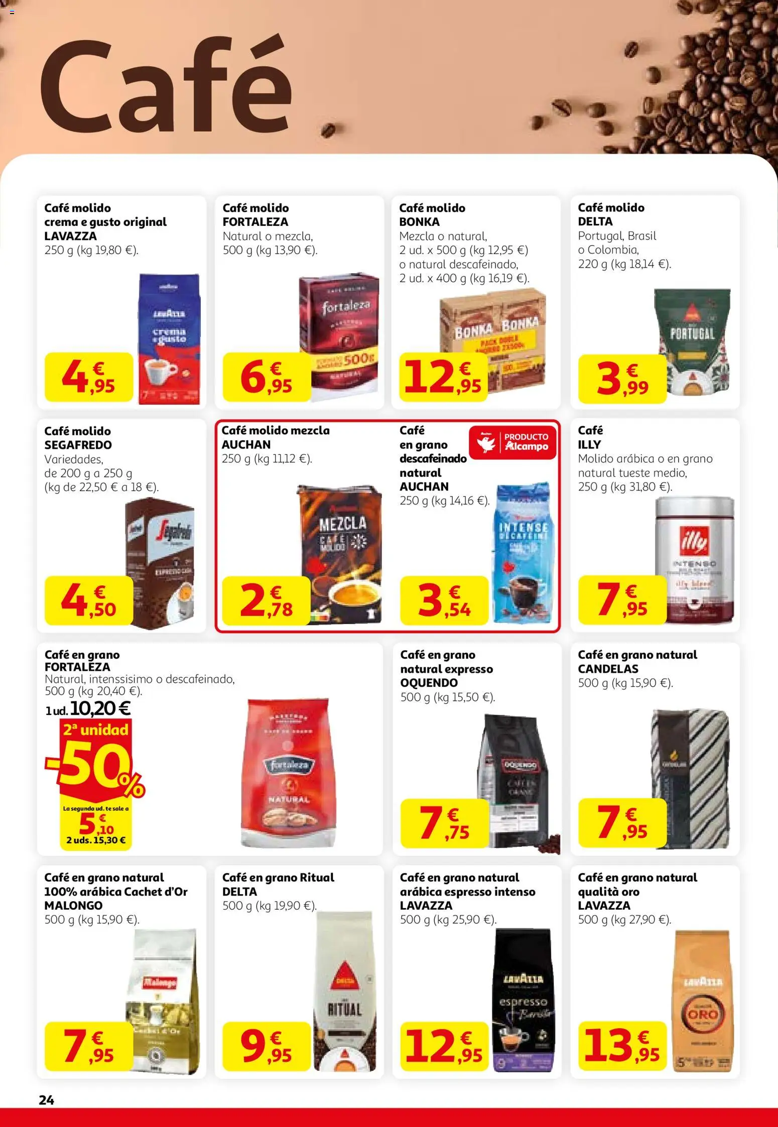 Alcampo folleto │ válido desde el 12.02.2026 | Página: 24 | Productos: Café molido, Crema, Té, Café en grano