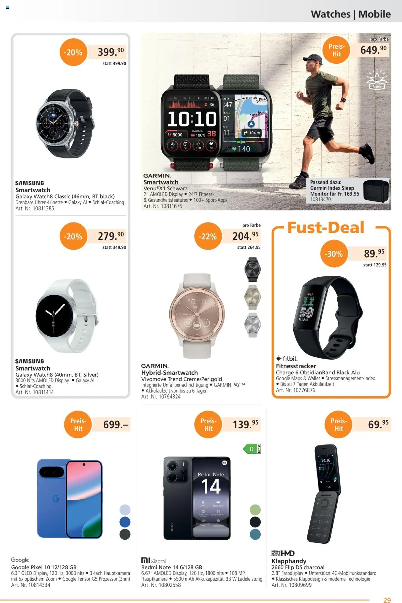 Fust Aktionen – gültig ab 20.10.2025 | Seite: 29 | Produkte: Monitor, Smartwatch, Samsung, Xiaomi