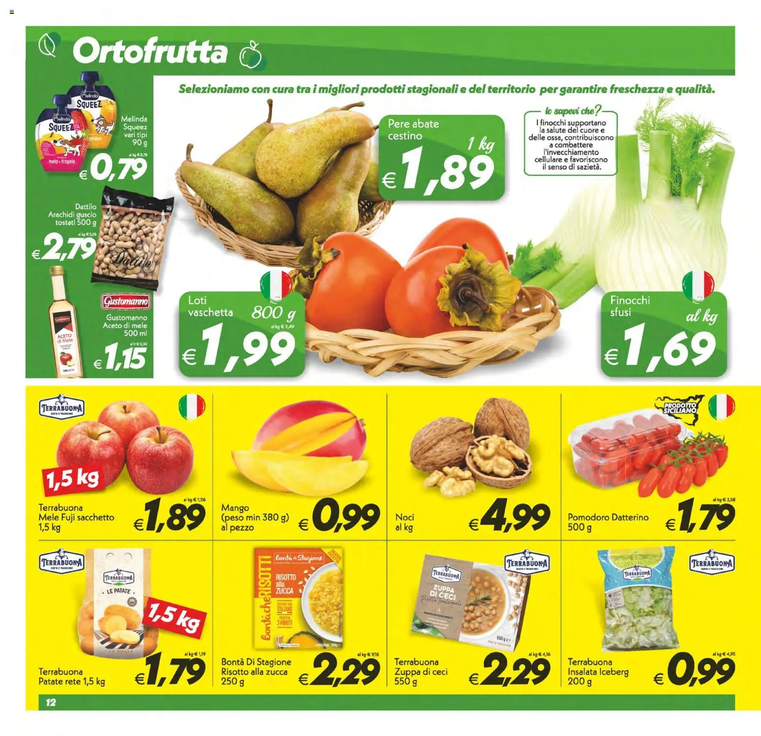 Volantino SuperConveniente del 14.11.2025 | Pagina: 12 | Prodotti: Mele, Patate, Zucca, Aceto