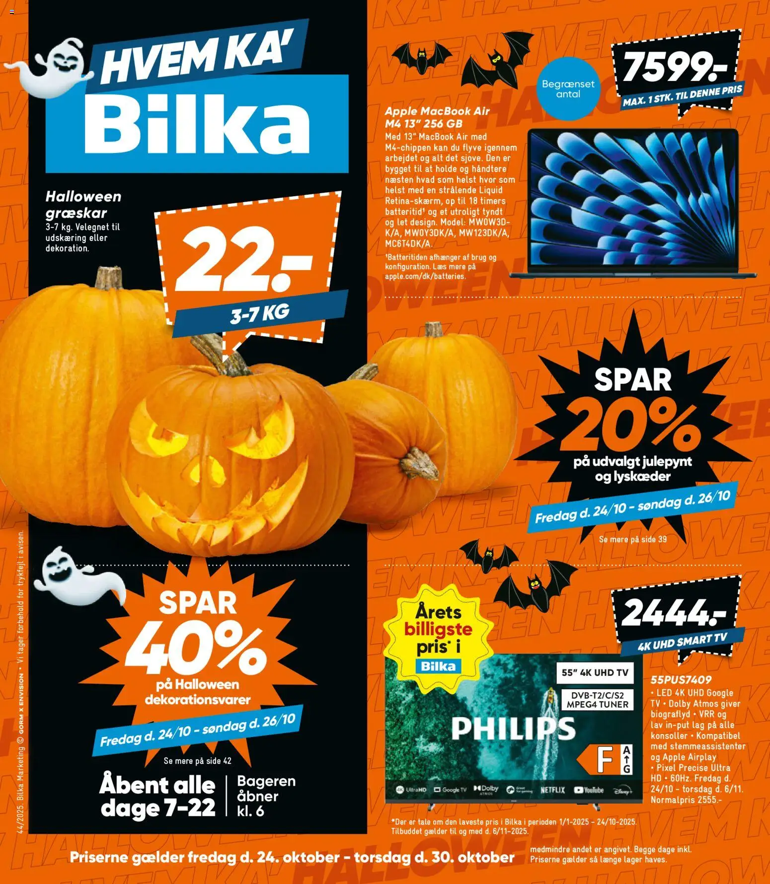Bilka tilbudsavis – gyldig fra 24.10.2025 | Side: 1 | Produkter: Græskar, Smart TV, TV, Søm