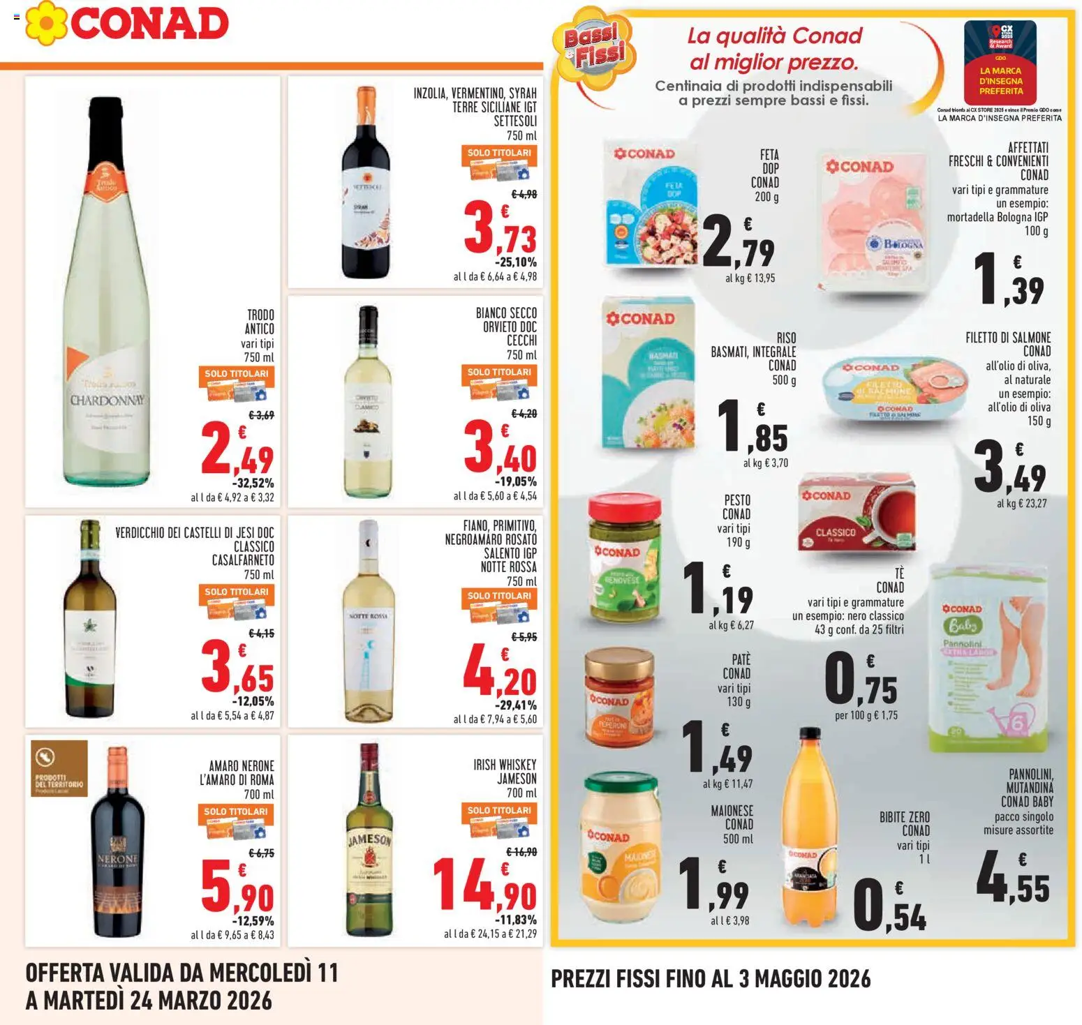 Volantino Conad del 11.03.2026 | Pagina: 17 | Prodotti: Salmone, Riso, Maionese, Pesto