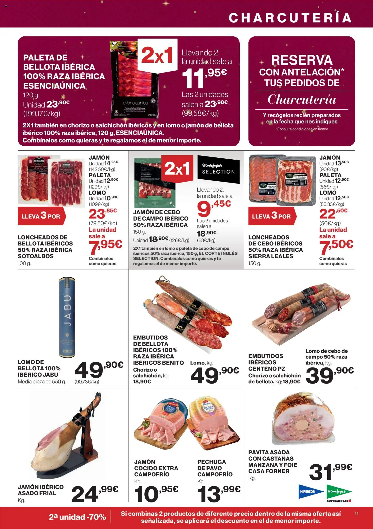 El Corte Inglés ofertas │ válido desde el 04.12.2025 | Página: 11 | Productos: Jamón ibérico, Jamón, Manzana, Νυχτικό