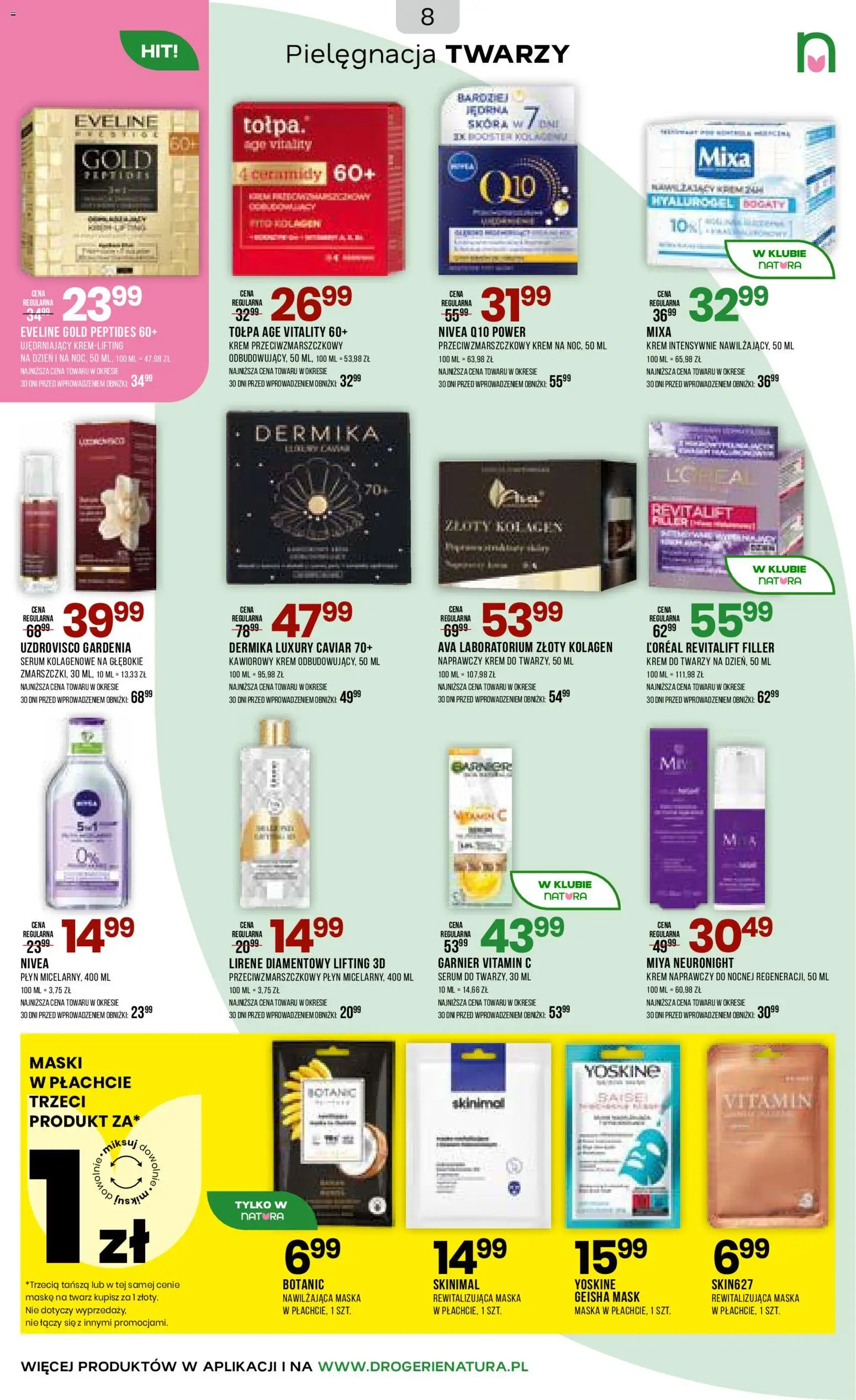 Drogerie Natura gazetka od 05.03.2026 | Strona: 8 | Produkty: Maska, Krem, Krem do twarzy