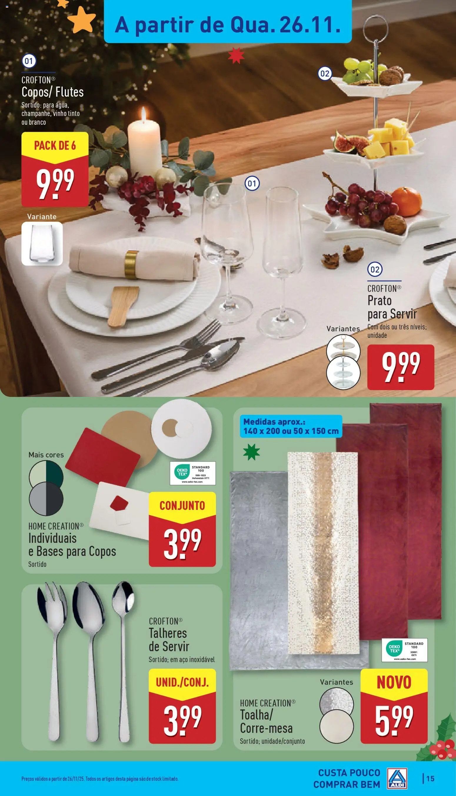 Aldi folheto │ válido de 24.11.2025 | Página: 15 | Produtos: Copos, Talheres, Vinho, Vinho tinto
