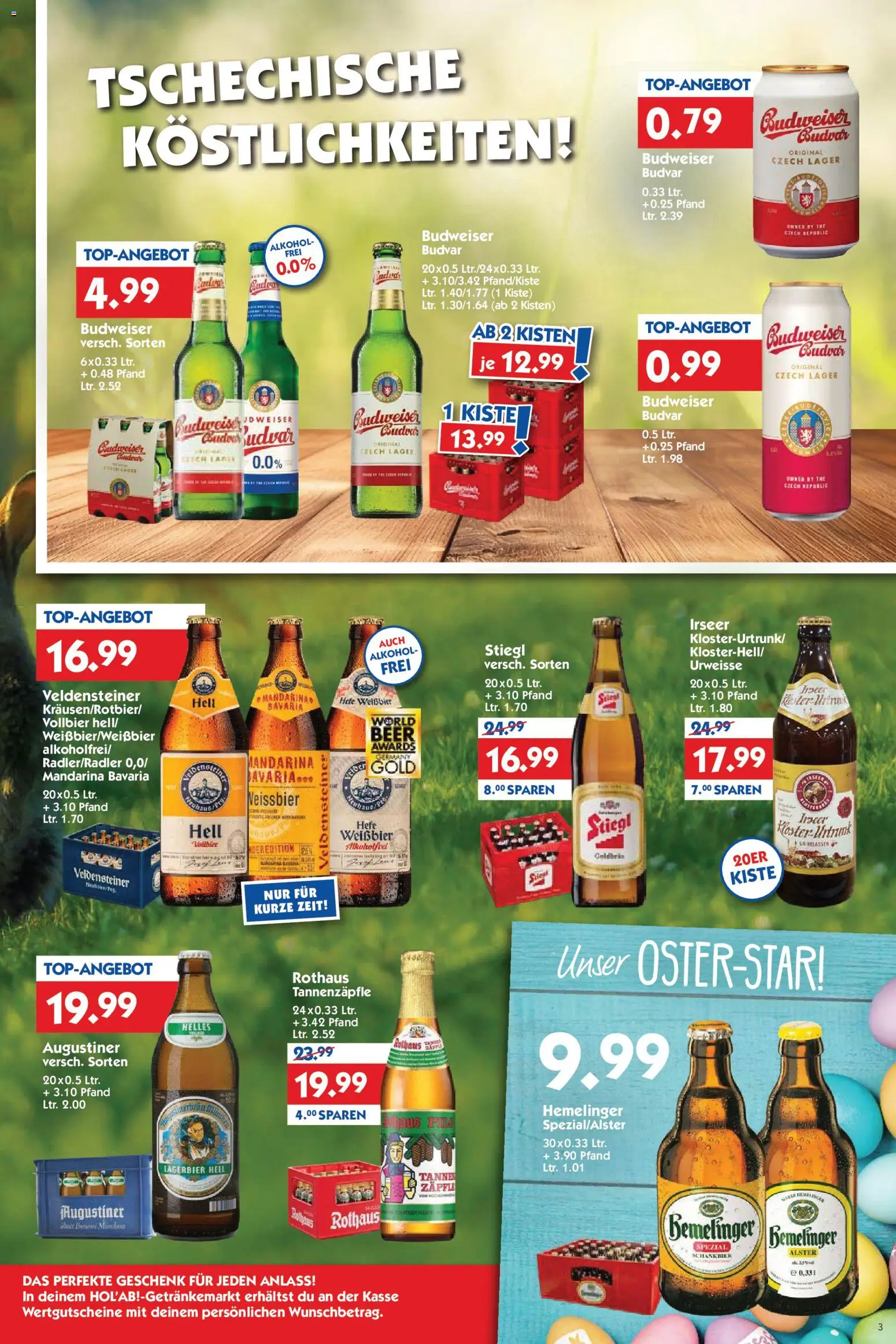 HOL’AB! Prospekt 	 – gültig ab 30.03.2026 | Seite: 3 | Produkte: Weißbier, Budweiser