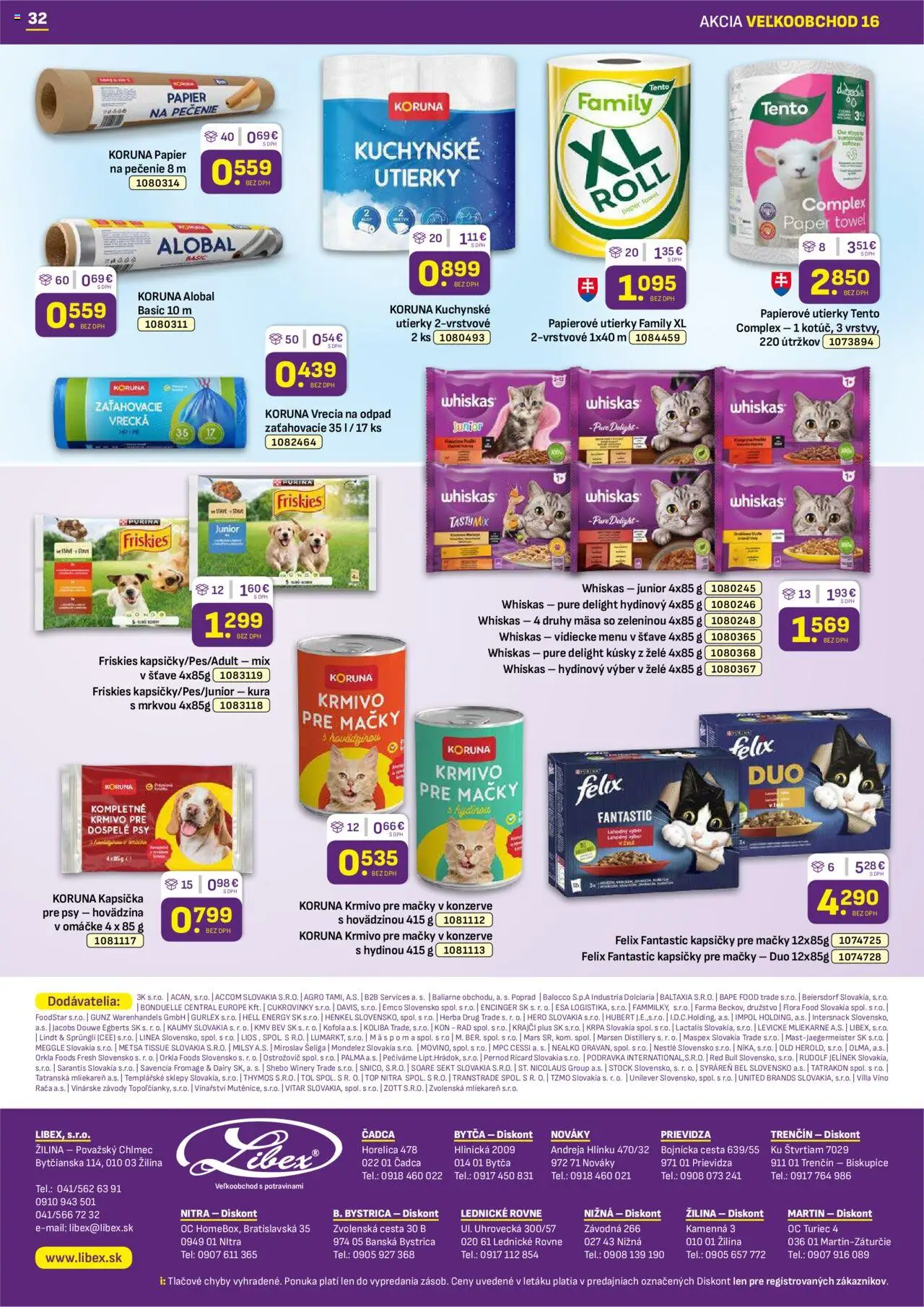 Libex leták │ platný od 11.08.2025 | Strana: 32 | Produkty: Víno, Red Bull, Kofola, Whiskas