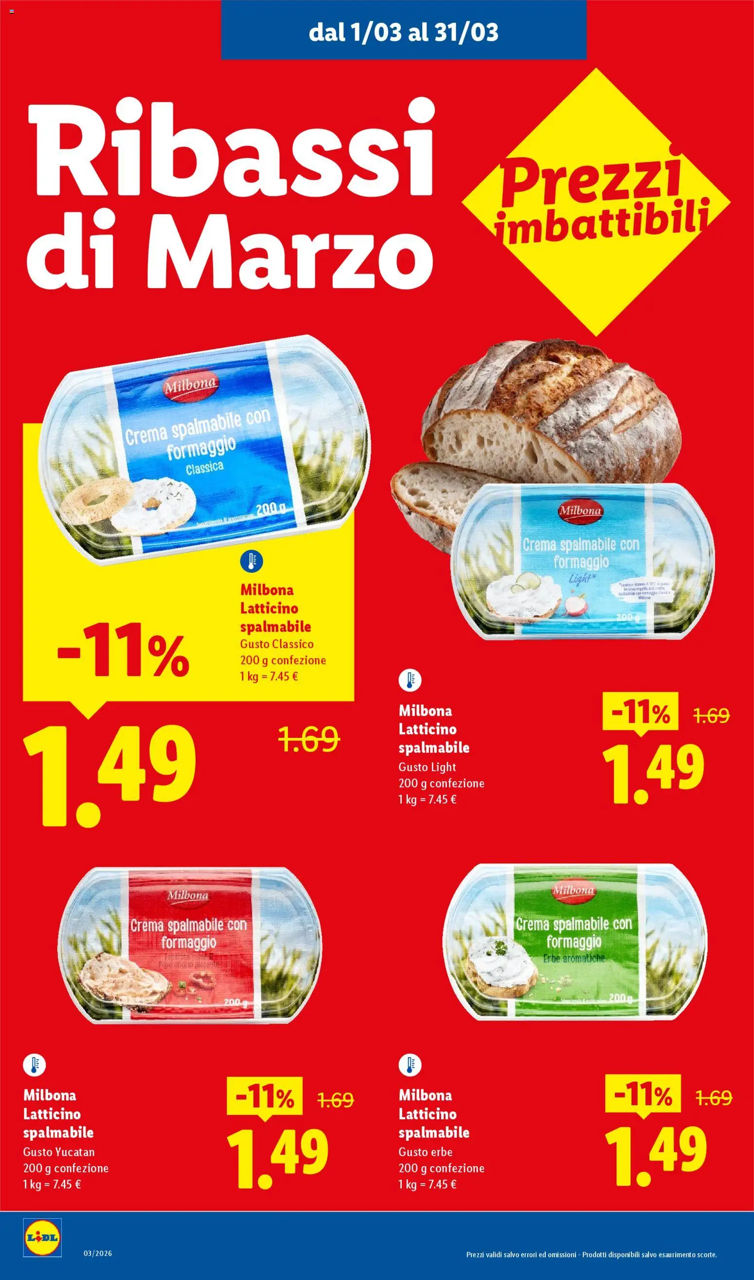 Volantino Lidl del 01.03.2026 | Pagina: 2 | Prodotti: Crema, Formaggio