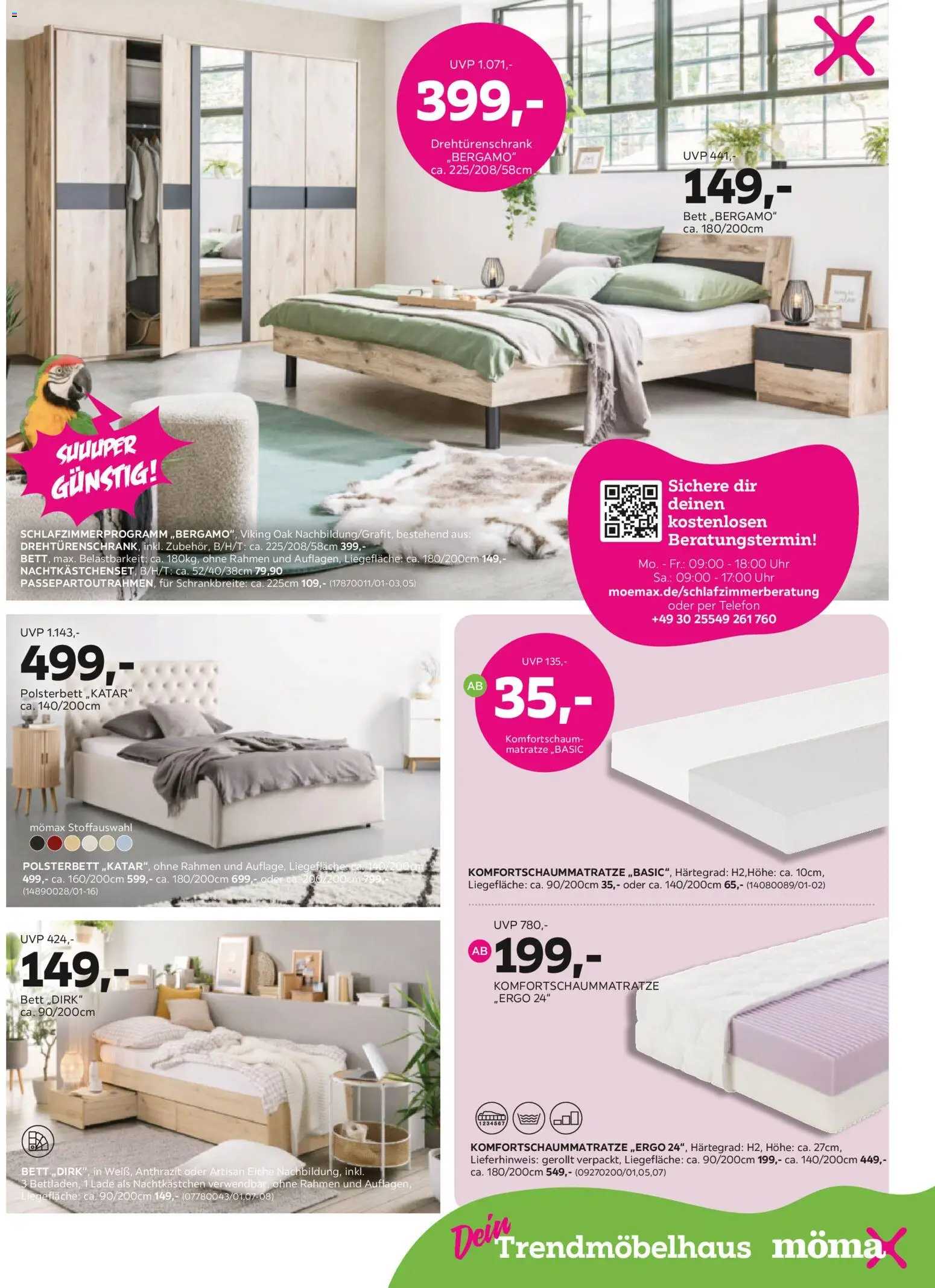 Mömax Prospekt 	 – gültig ab 02.02.2026 | Seite: 3 | Produkte: Bett, Matratze, Polsterbett, Nachtkästchen