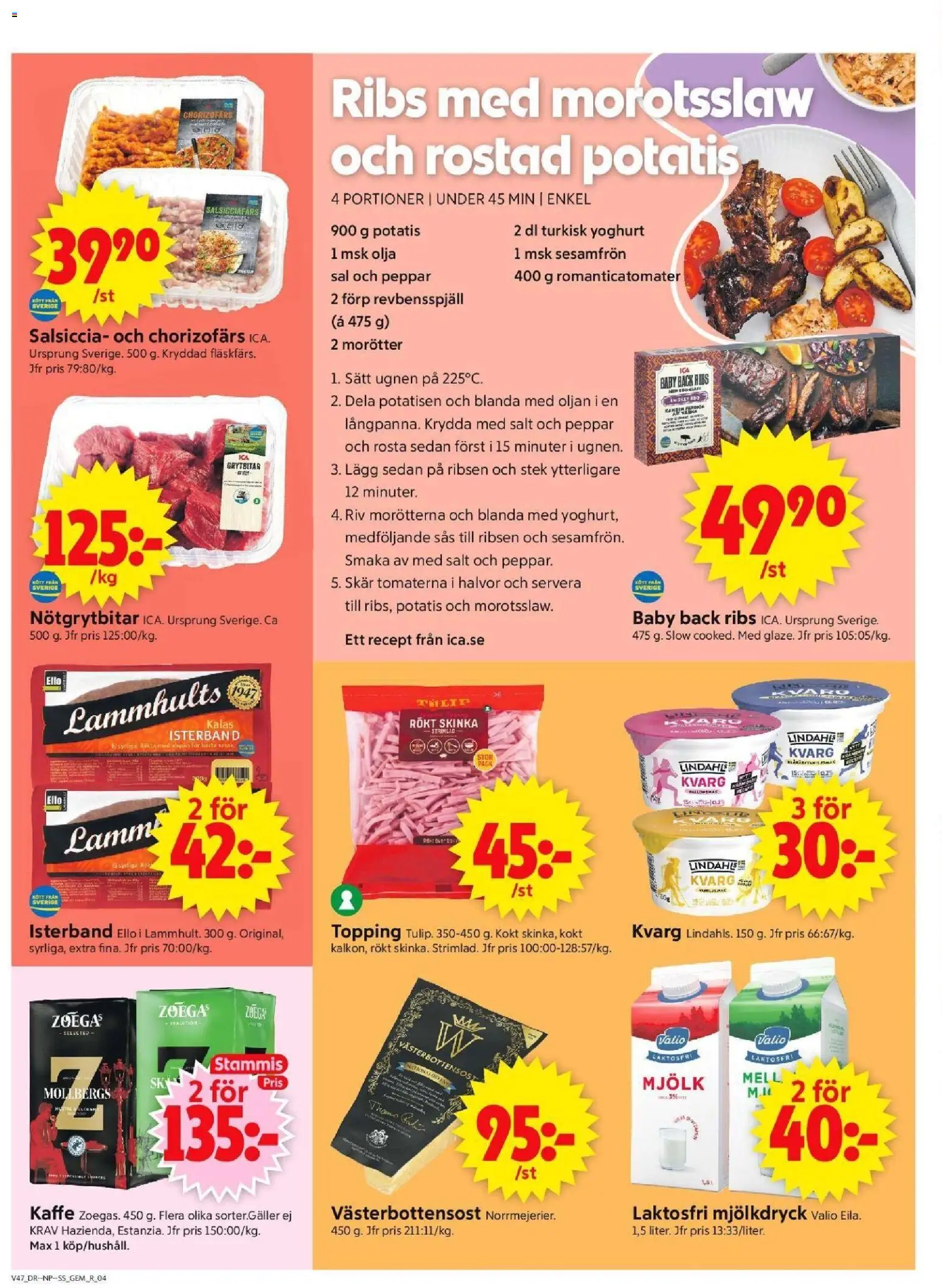 ICA Supermarket reklamblad aktuell från 17.11.2025 | Sida: 4 | Produkter: Salt, Yoghurt, Olja, Ugnen