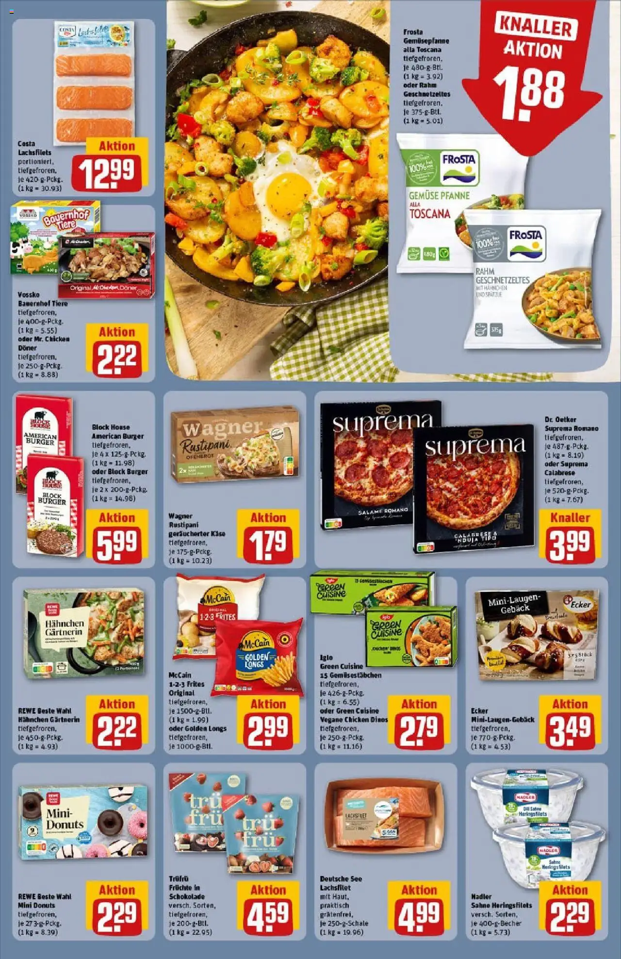 Rewe prospekt Traunreut	 - gültig ab dem 24.08.2025 | Seite: 17 | Produkte: Hahnchen, McCain, Frosta, Pizza