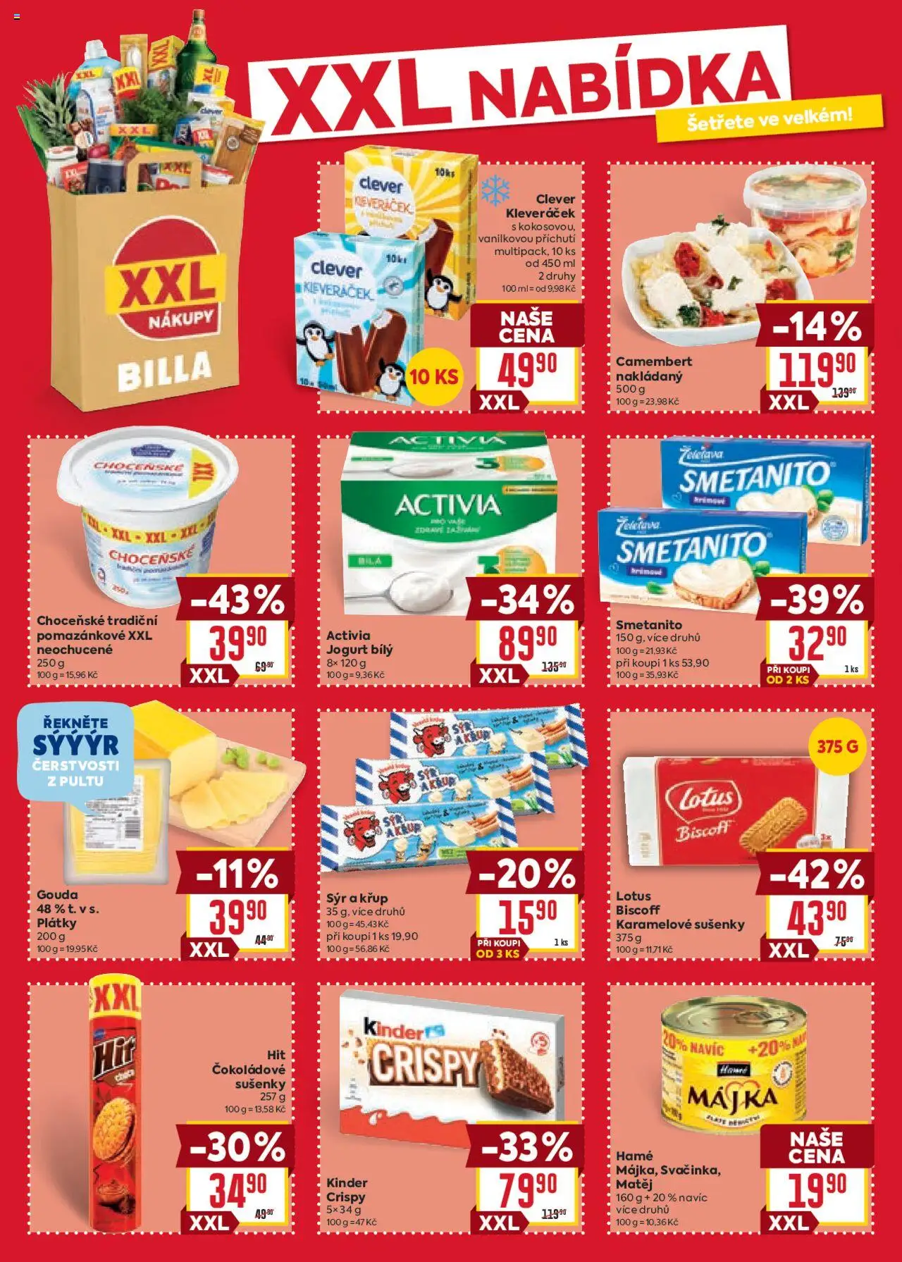 Billa Velký leták od 11.06.2025 | Strana: 12 | Produkty: Sýr, Cream cheese, Lotus Biscoff, Clever