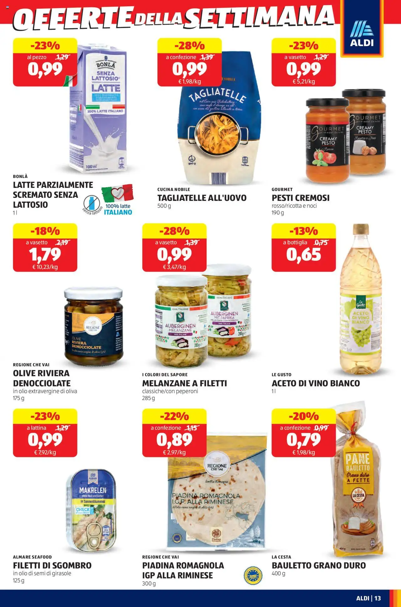 Volantino Aldi del 22.09.2025 | Pagina: 13 | Prodotti: Peperoni, Olio, Noci, Bottiglia