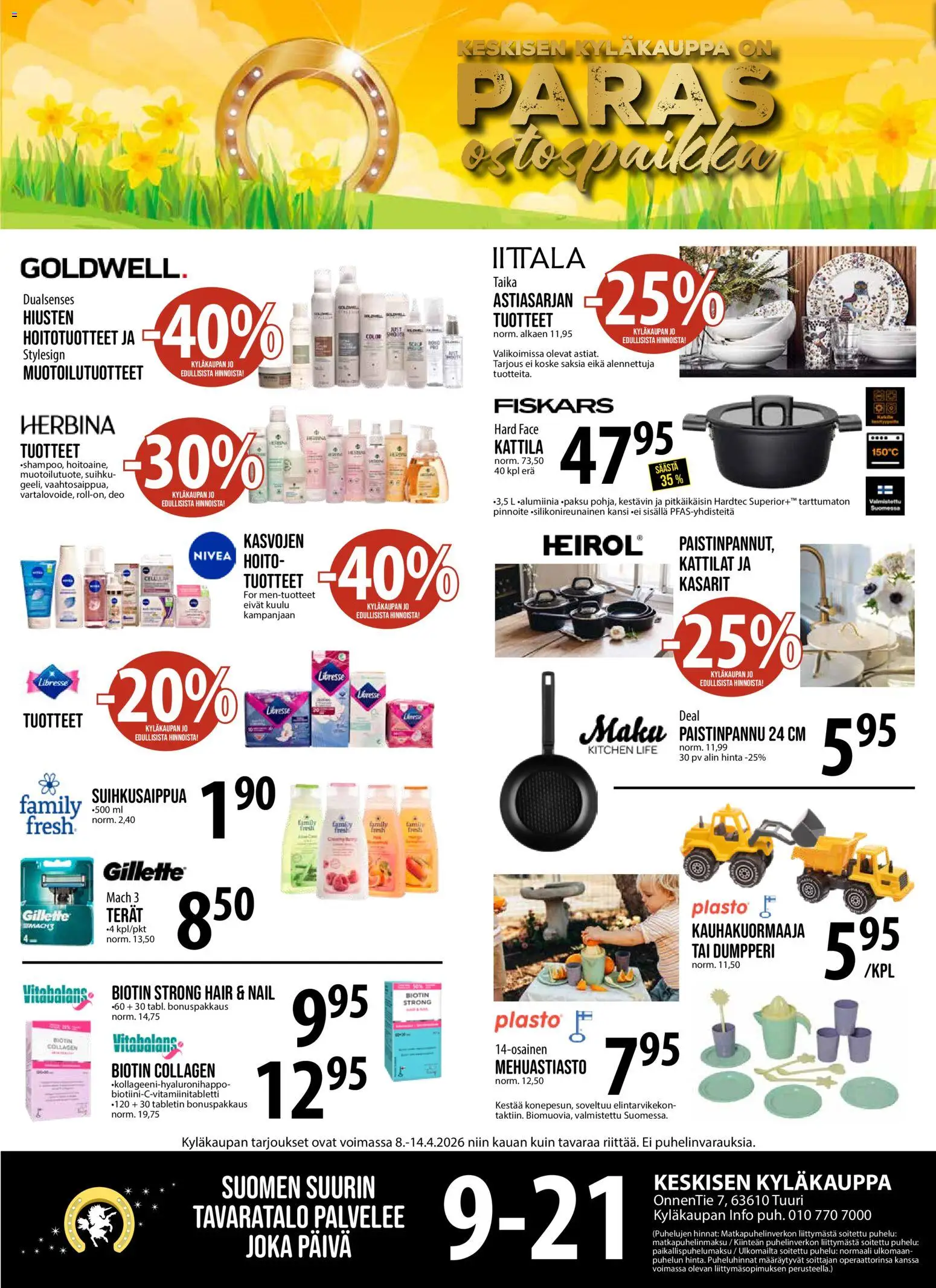 Tuuri tarjoukset – voimassa 08.04.2026 alkaen | Sivu: 1 | Tuotteet: Kansi, Kattila, Paistinpannu, Suihku